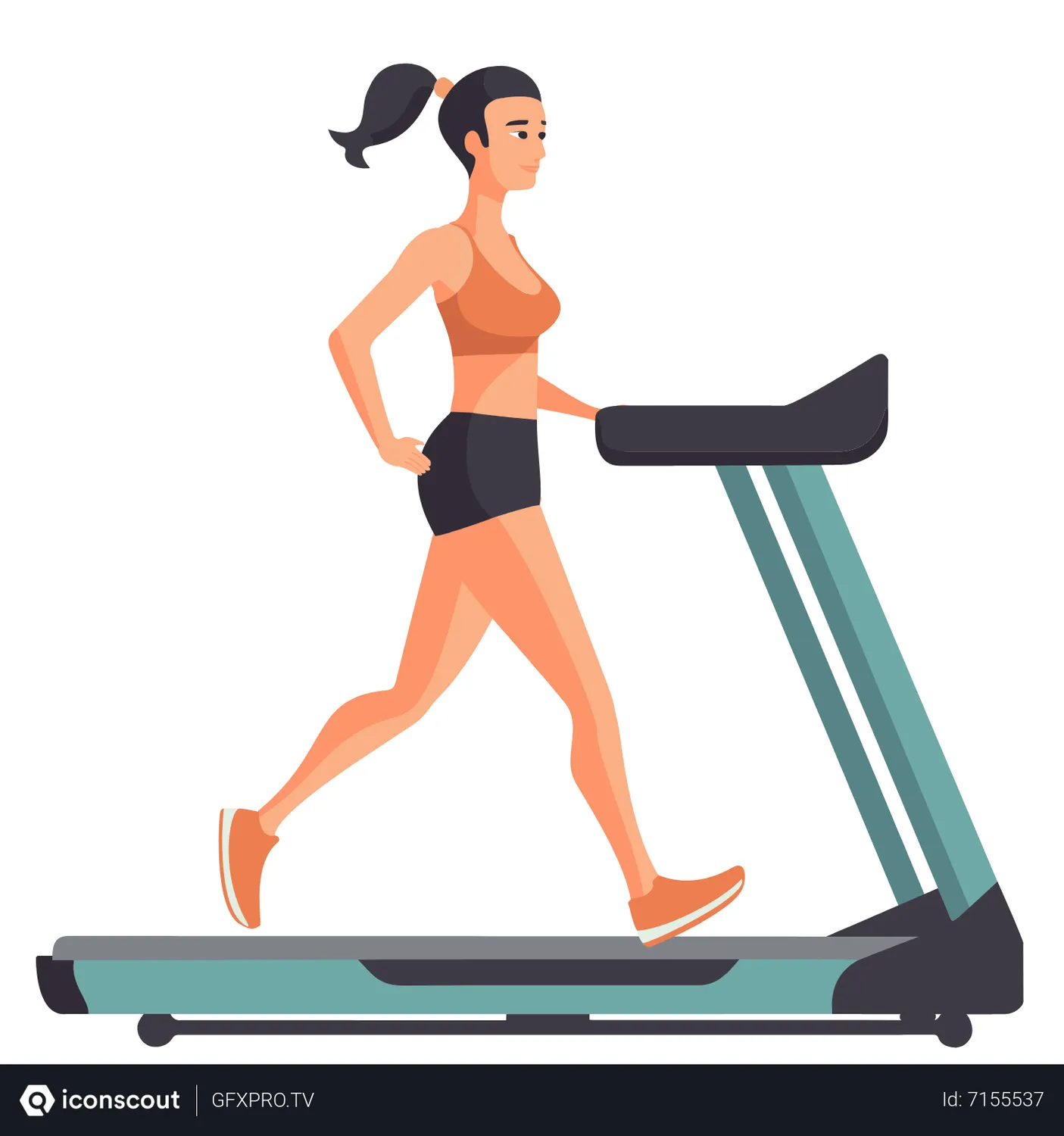 Free Girl running on treadmill Animated Illustration download in JSON ...