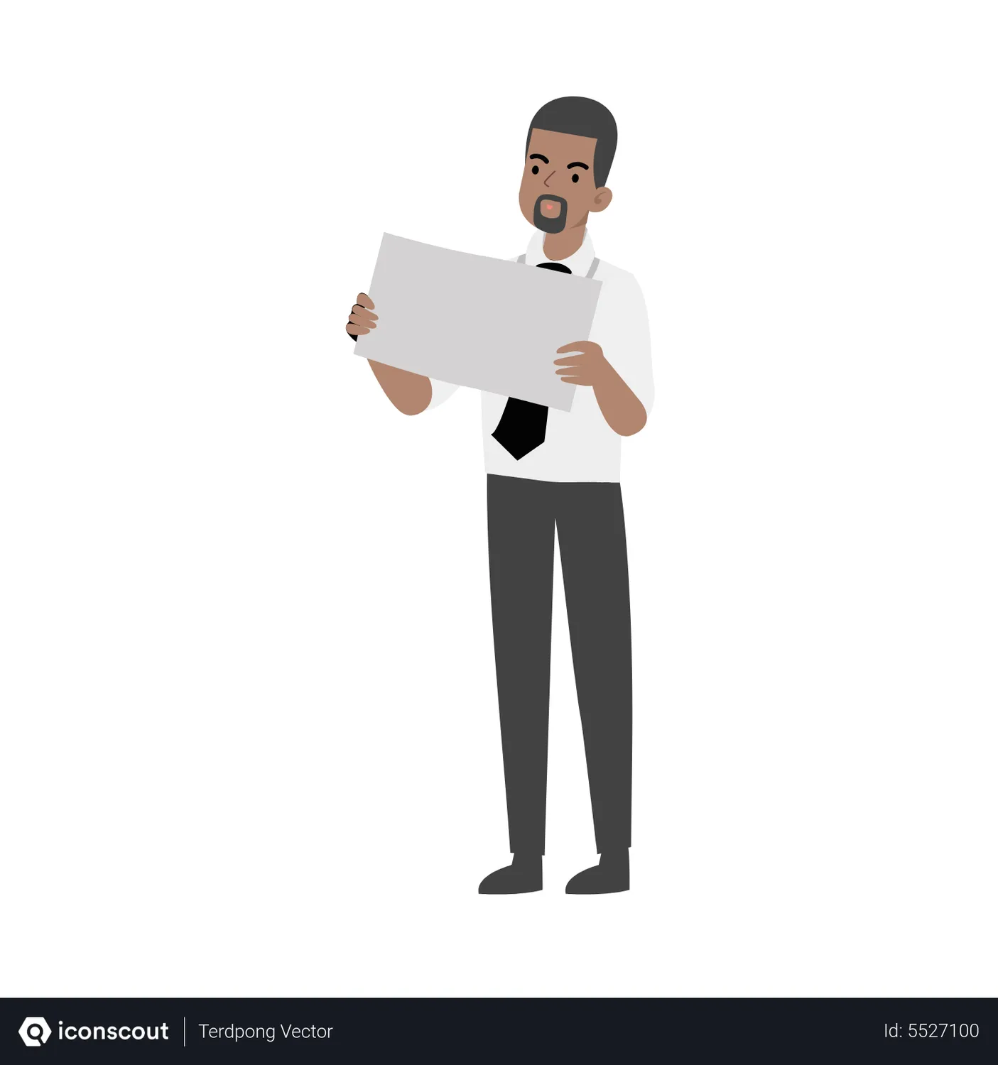 Free Man Holding Blank Placard Animated Illustration download in JSON ...