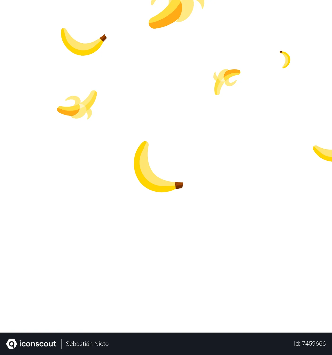Free Rain Of Bananas Animated Icon download in JSON, LOTTIE or MP4 format