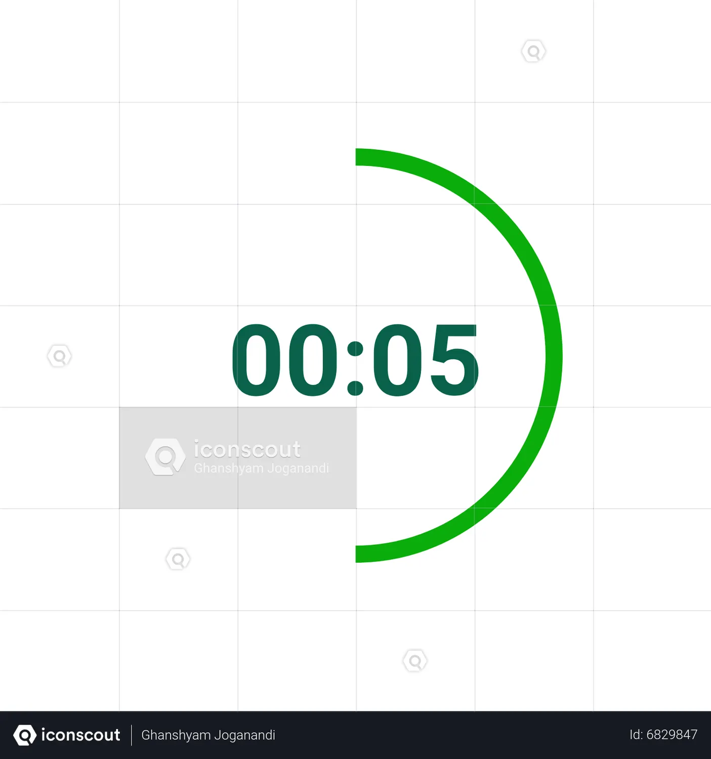 10 Seconds Timer Stop Watch Animated Icon download in JSON, LOTTIE or