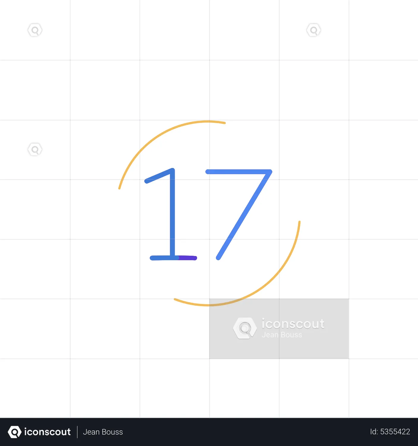 Number 17 Animated Icon download in JSON, LOTTIE or MP4 format