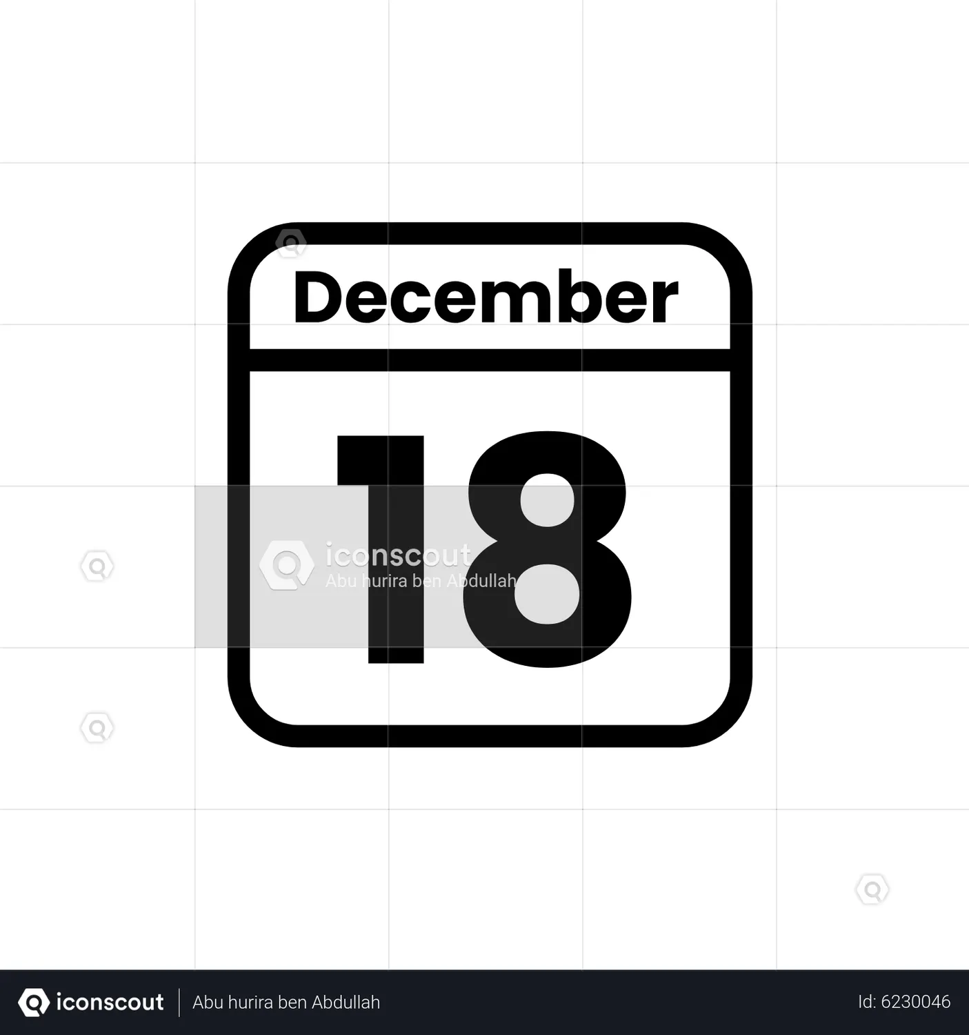 18 December Calendar Animated Icon download in JSON LOTTIE or MP4 format 18 December Calendar Animated Icon download in JSON LOTTIE or MP4 format