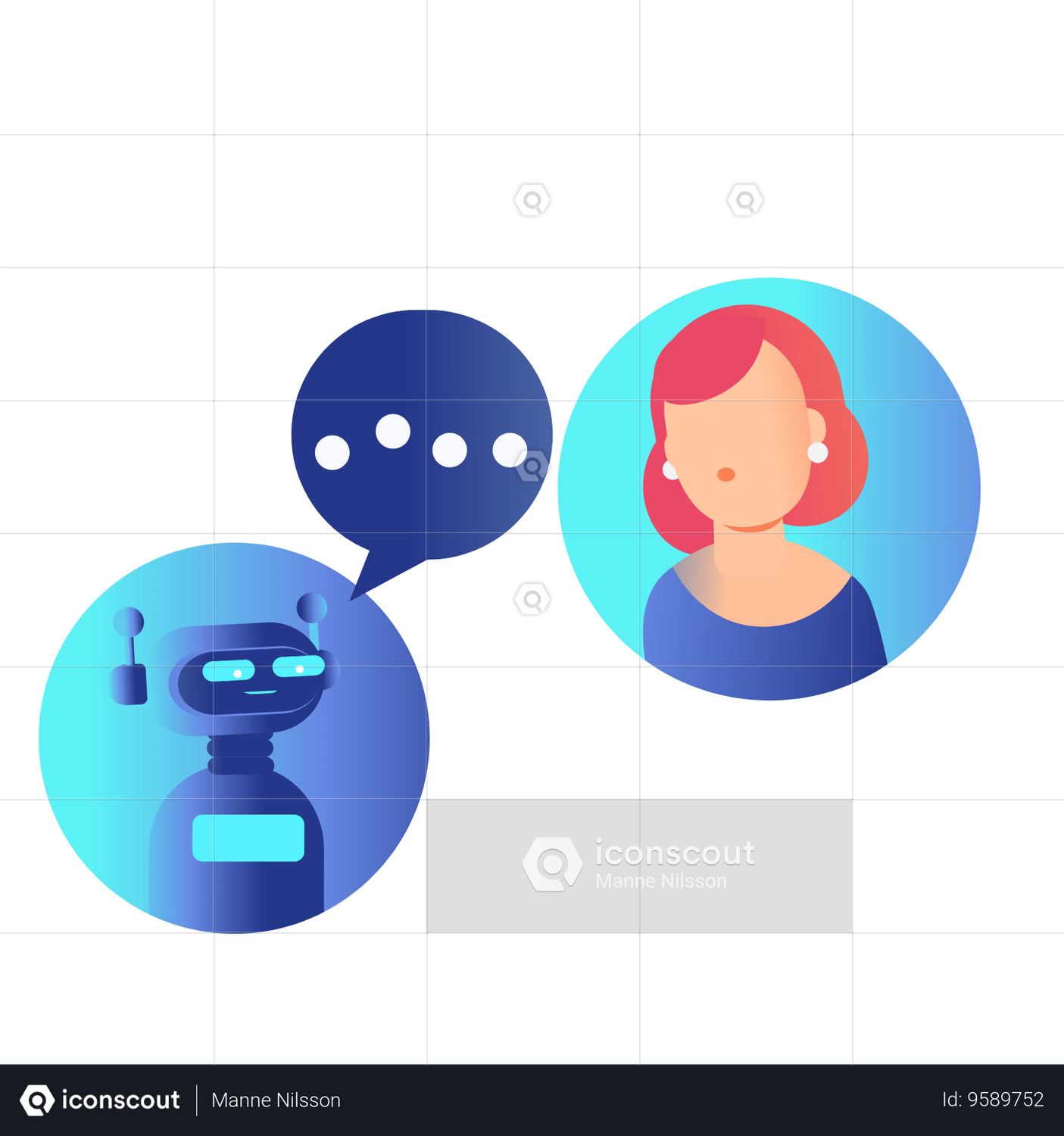 AI Chatbot talking to women Animation by Manne Nilsson | LottieFiles