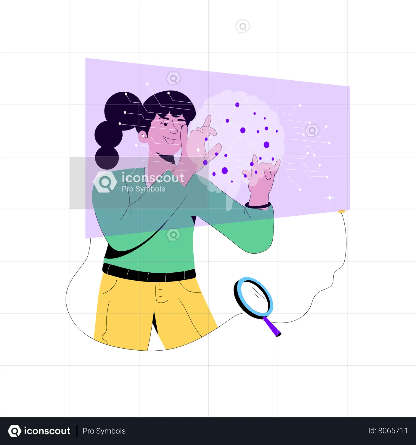 AI Monitoring Animated Illustration download in JSON, LOTTIE or MP4 format