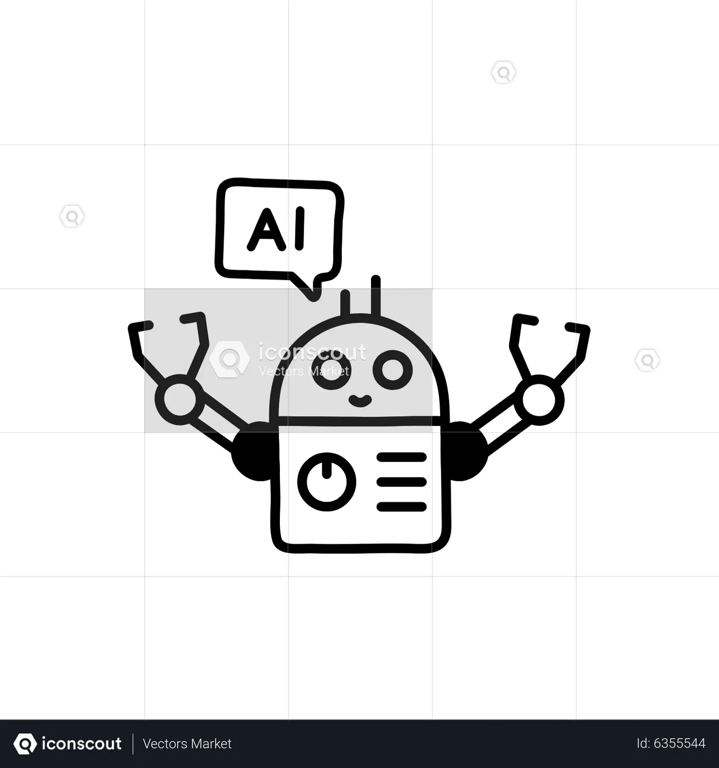 AI Robot Animated Icon download in JSON, LOTTIE or MP4 format