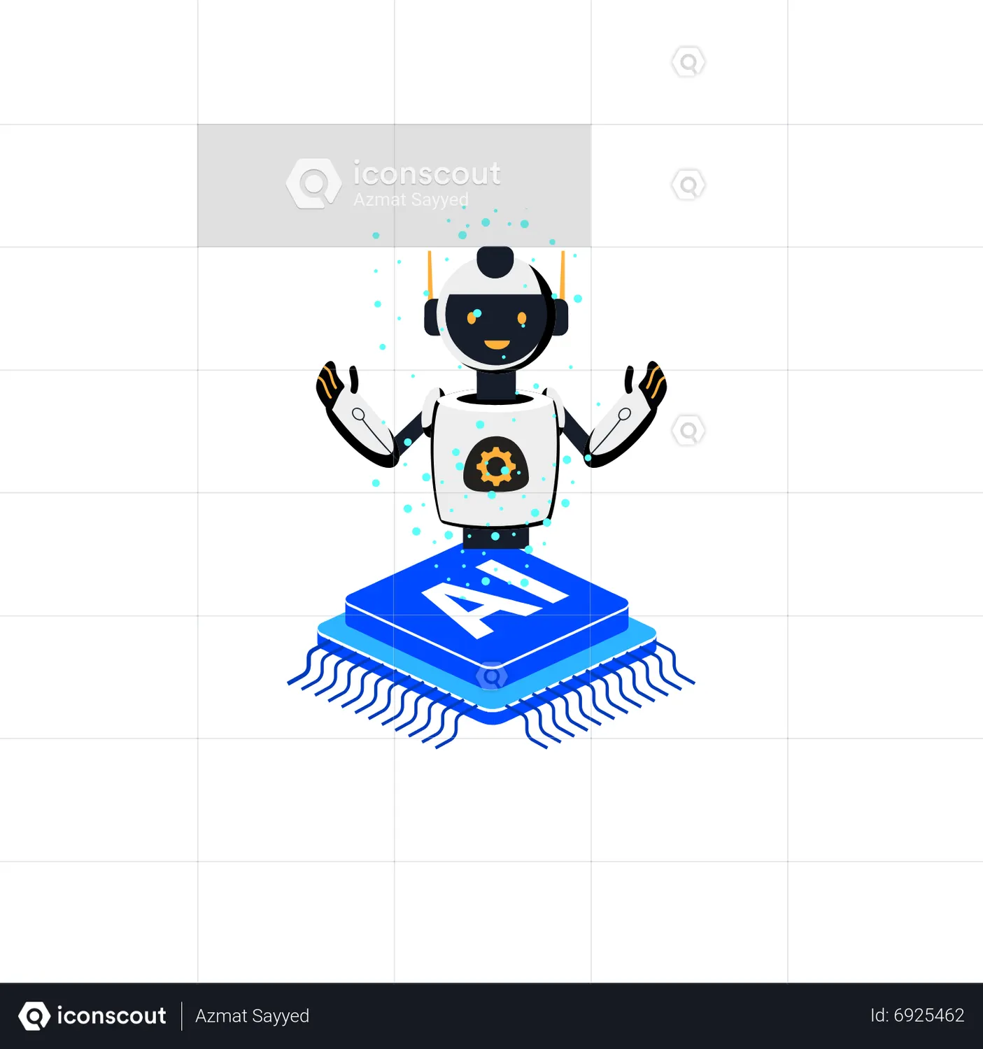 AI Robot Animated Icon - Free Download Science & Technology Animated