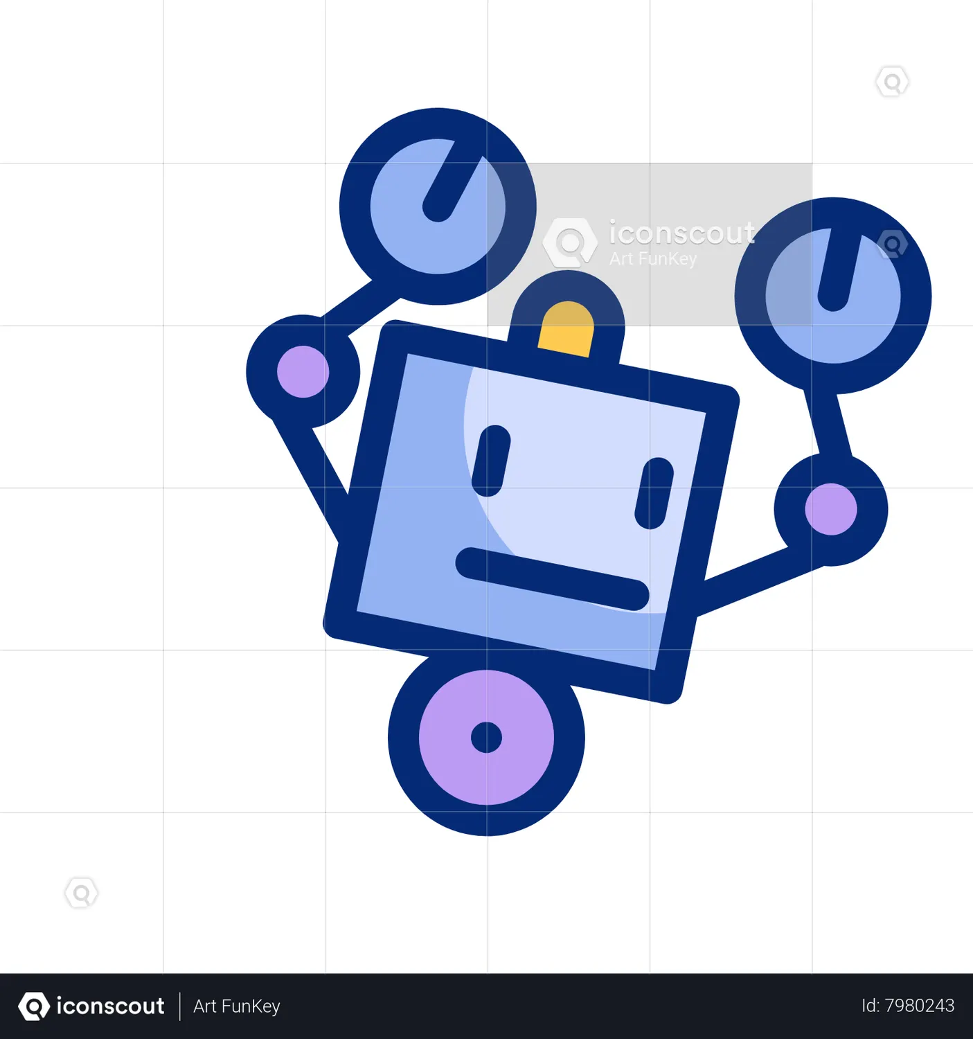 AI Robot Animated Icon download in JSON, LOTTIE or MP4 format