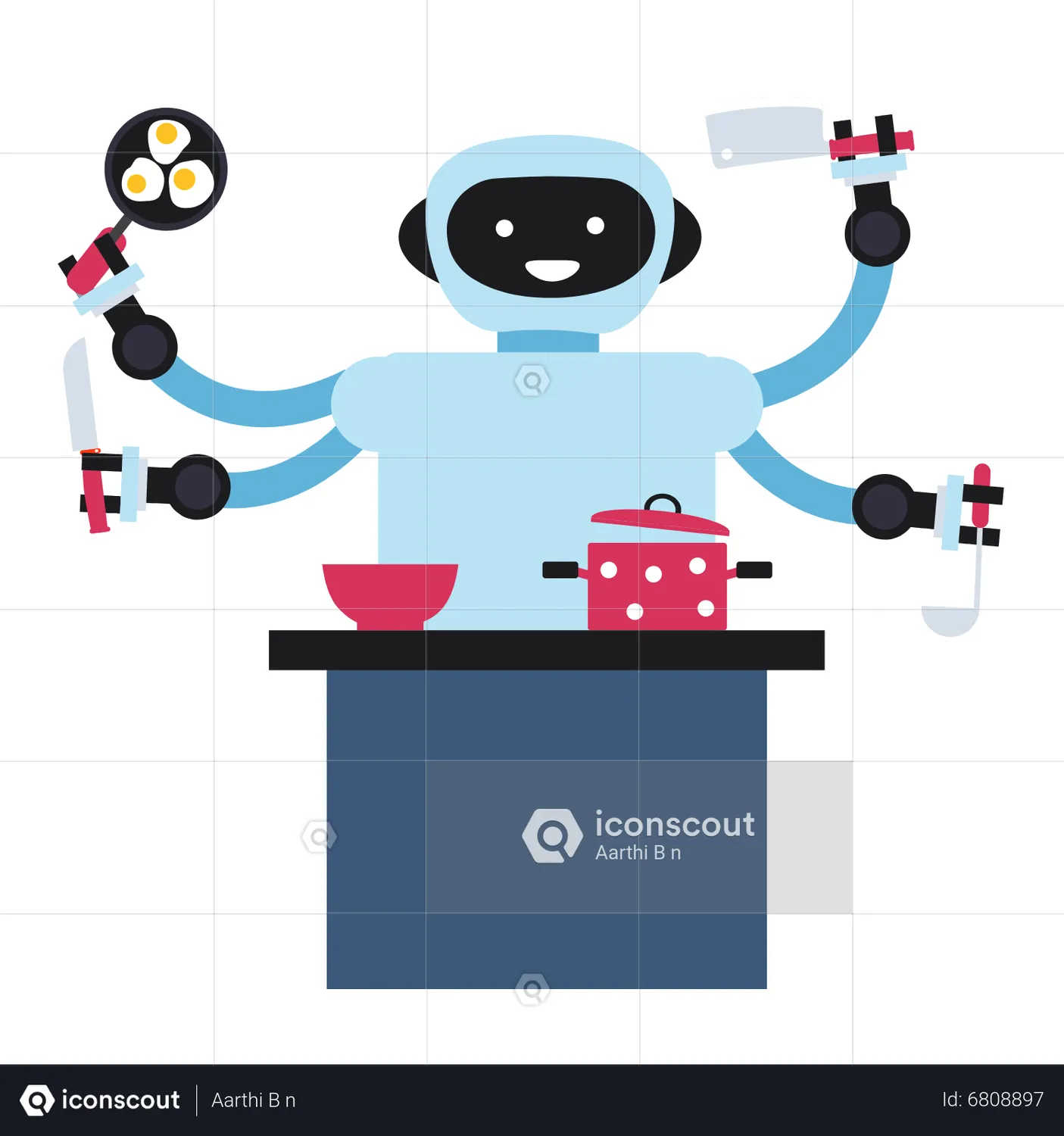 Ai Robot Cooking in a Kitchen Graphic by Comic And Cartoon Factory ·  Creative Fabrica