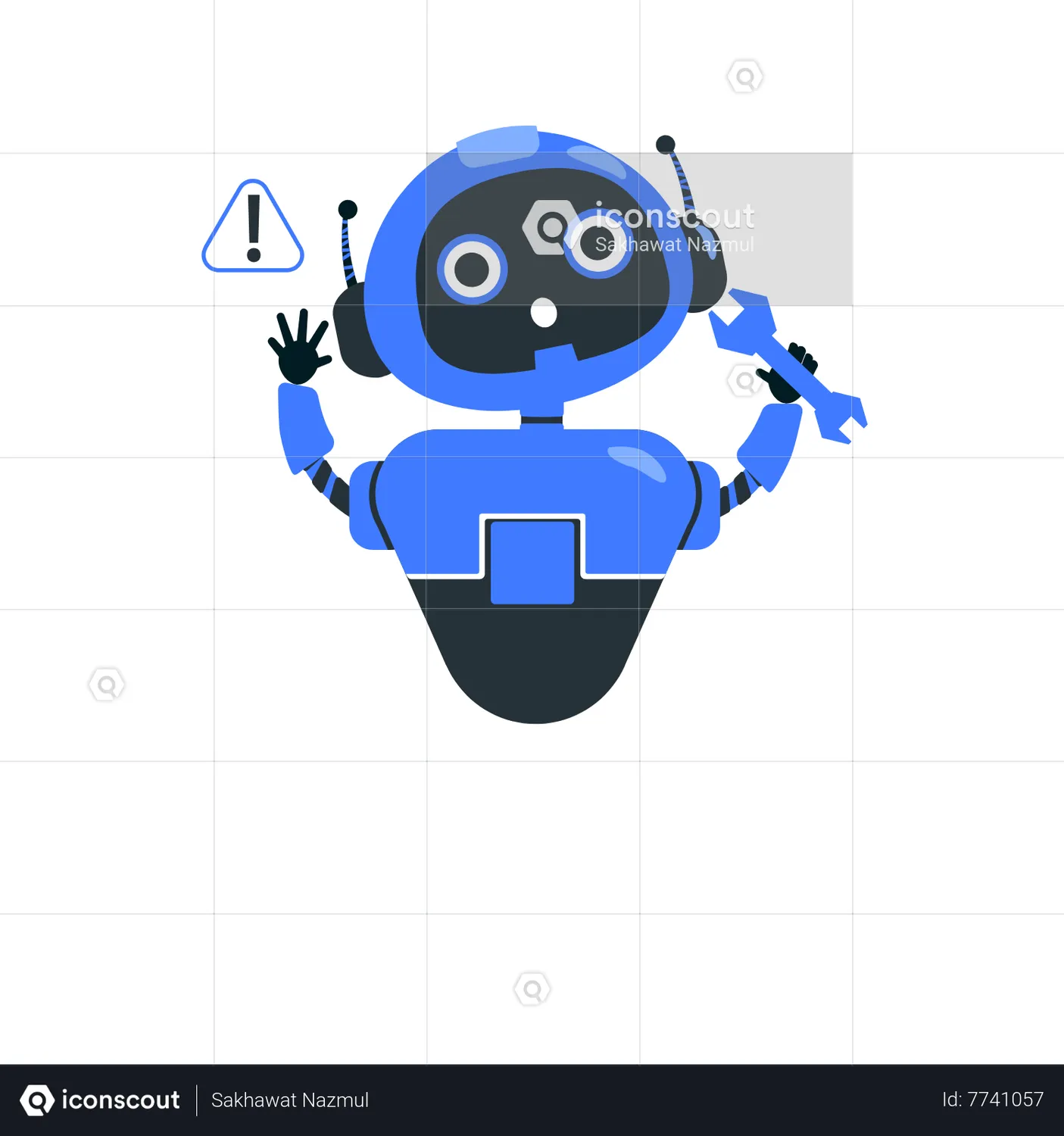 AI Robot maintenance Animated Illustration download in JSON, LOTTIE or ...