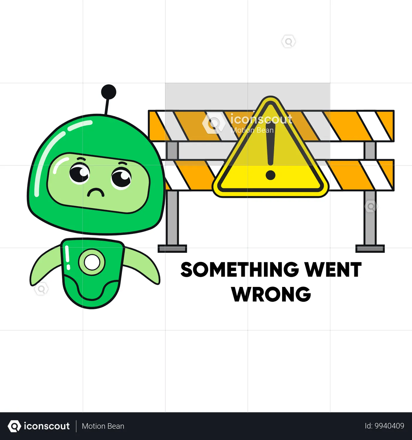 AI Robot Showing Something Went Erong Error Animated Icon - Free ...