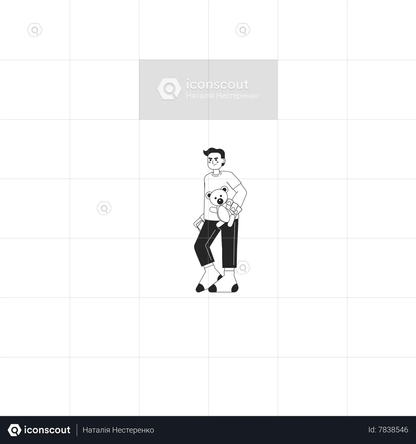 Angry Preteen Boy With Stuffed Bear Threatening Animation - Free Download People Animations | IconScout