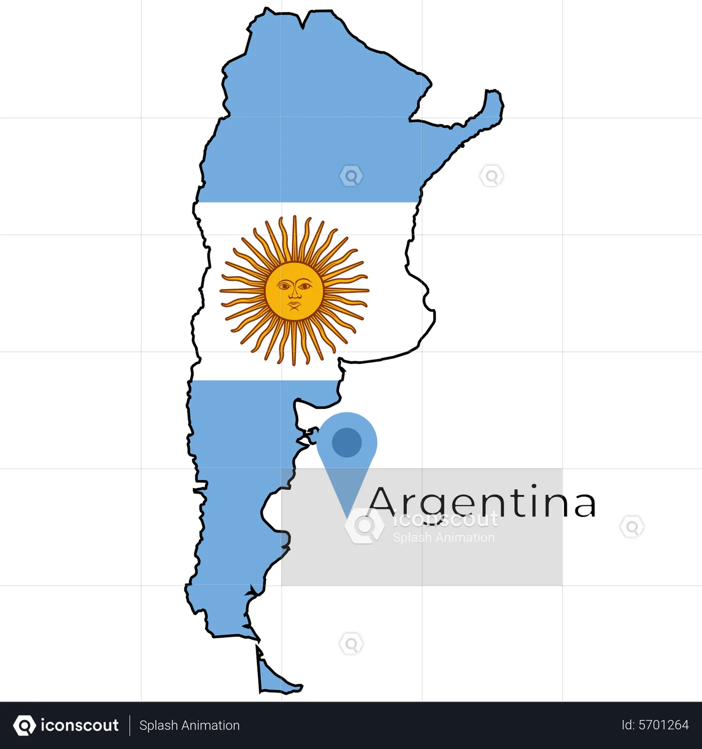 Argentia Flag Map Animation - Free Download Maps And Navigation 