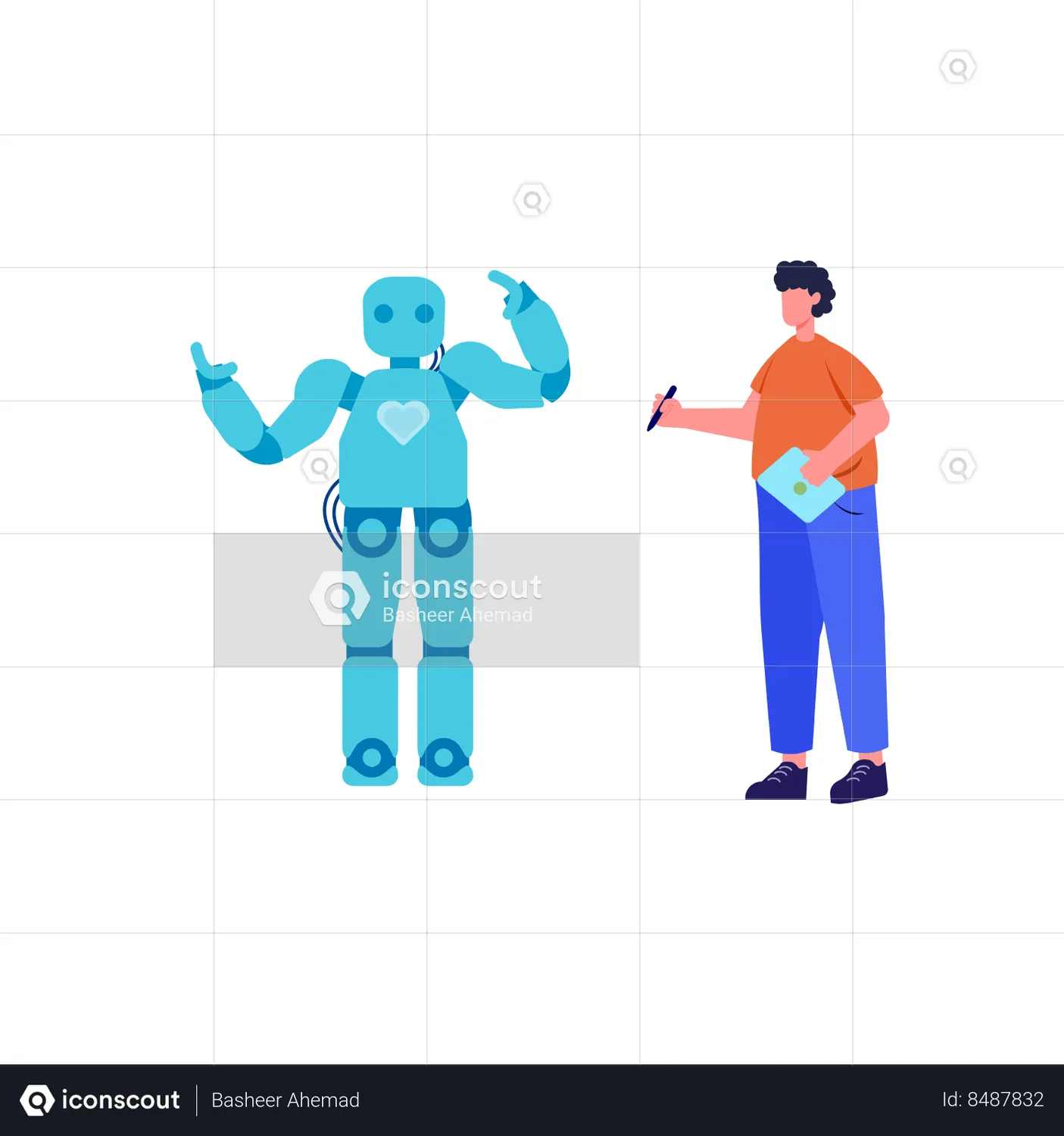 Artificial Intelligence Bot Animated Illustration download in JSON ...