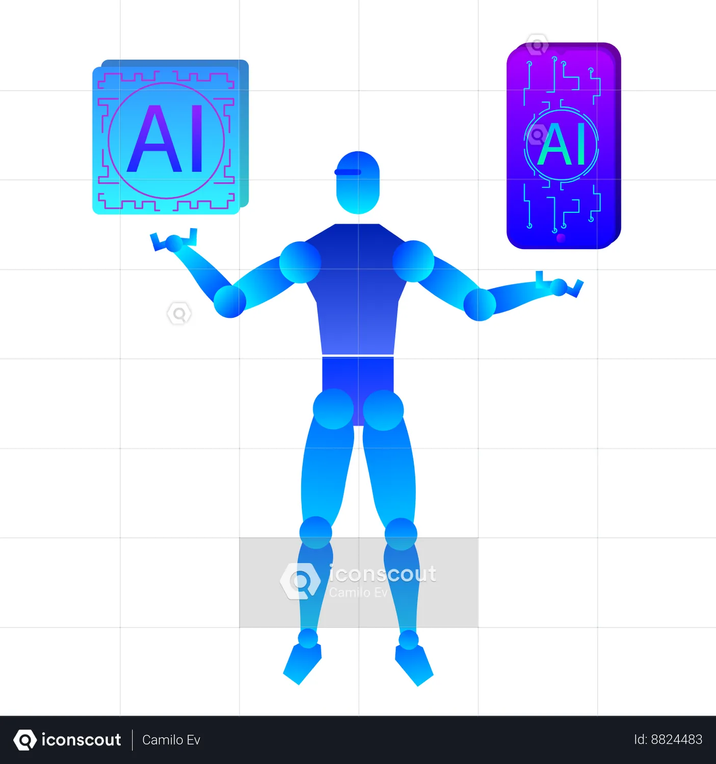 Artificial intelligence showing technology Animated Icon download in ...