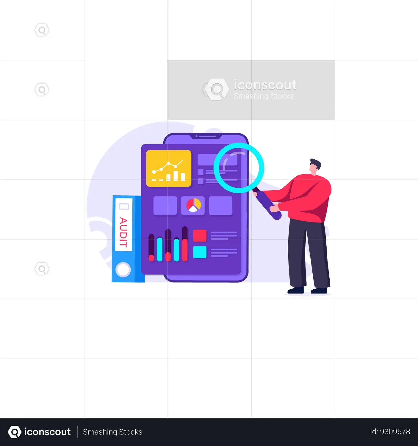 Audit Animated Illustration download in JSON, LOTTIE or MP4 format