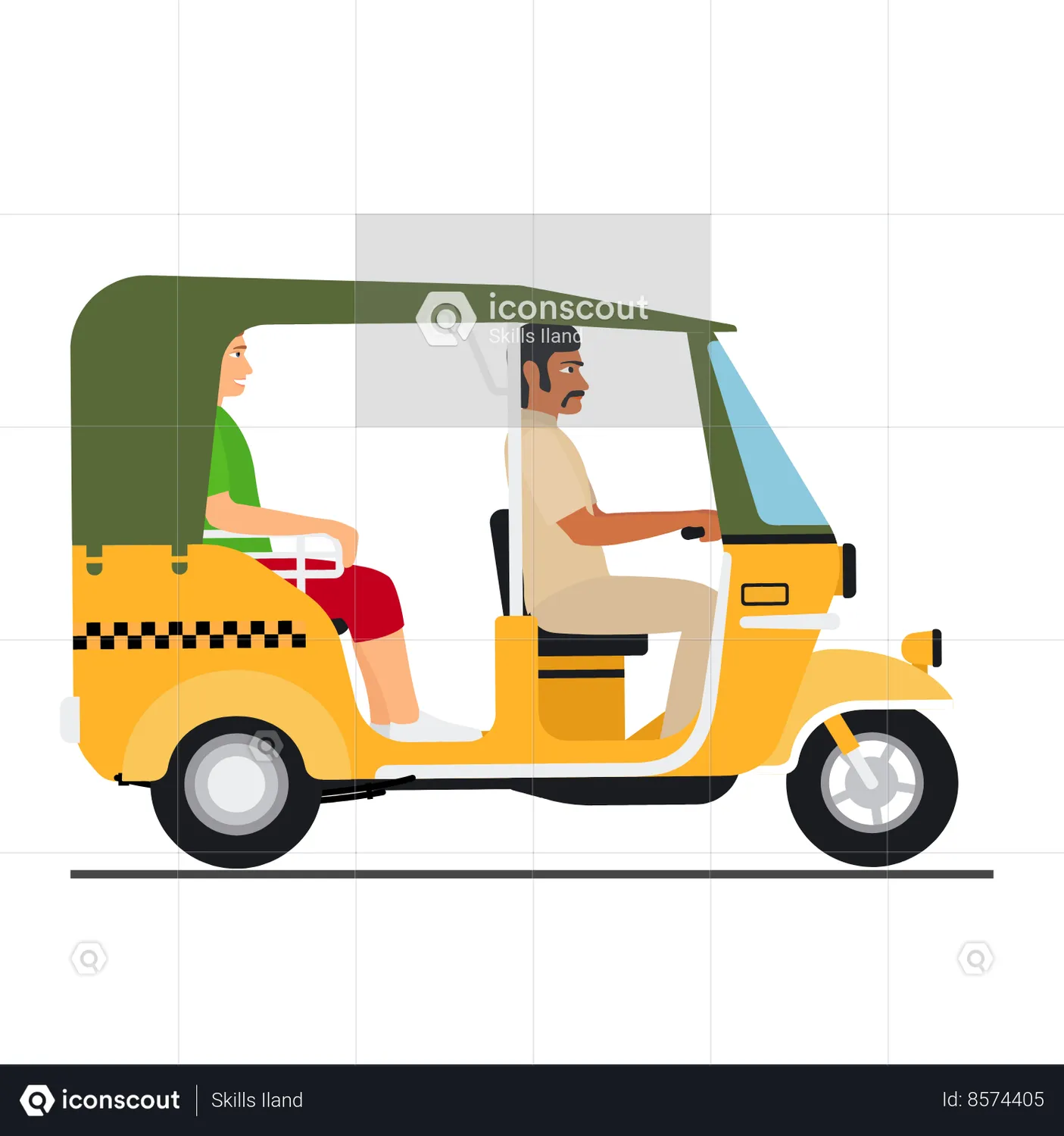 Auto Rickshaw Animated Icon - Free Download Vehicle Animated Icons ...