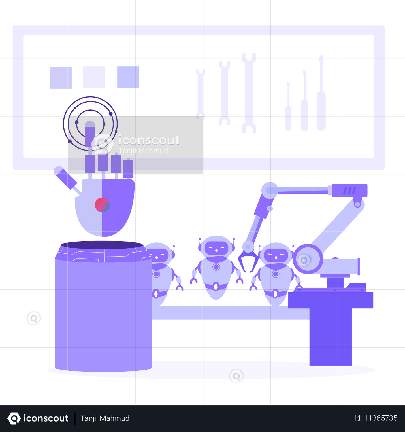Automation and AI Bot Animation by Tanjil Mahmud | LottieFiles