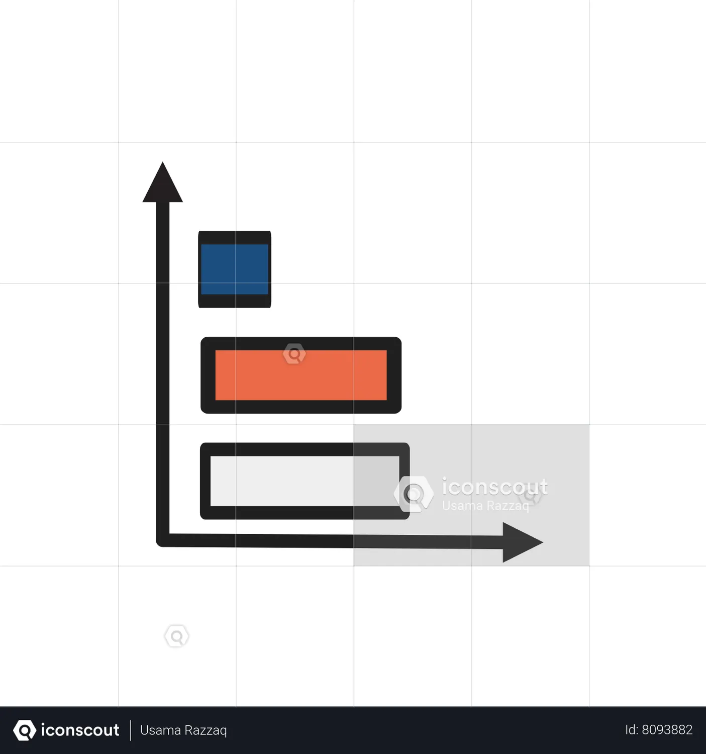 Bar Chart Horizontal Sorted Animated Icon download in JSON, LOTTIE or ...