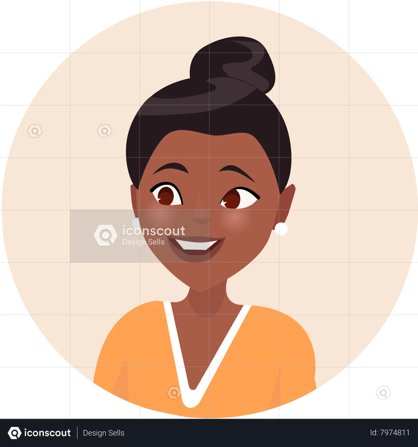 Black Woman Animated Illustration download in JSON, LOTTIE or MP4 format