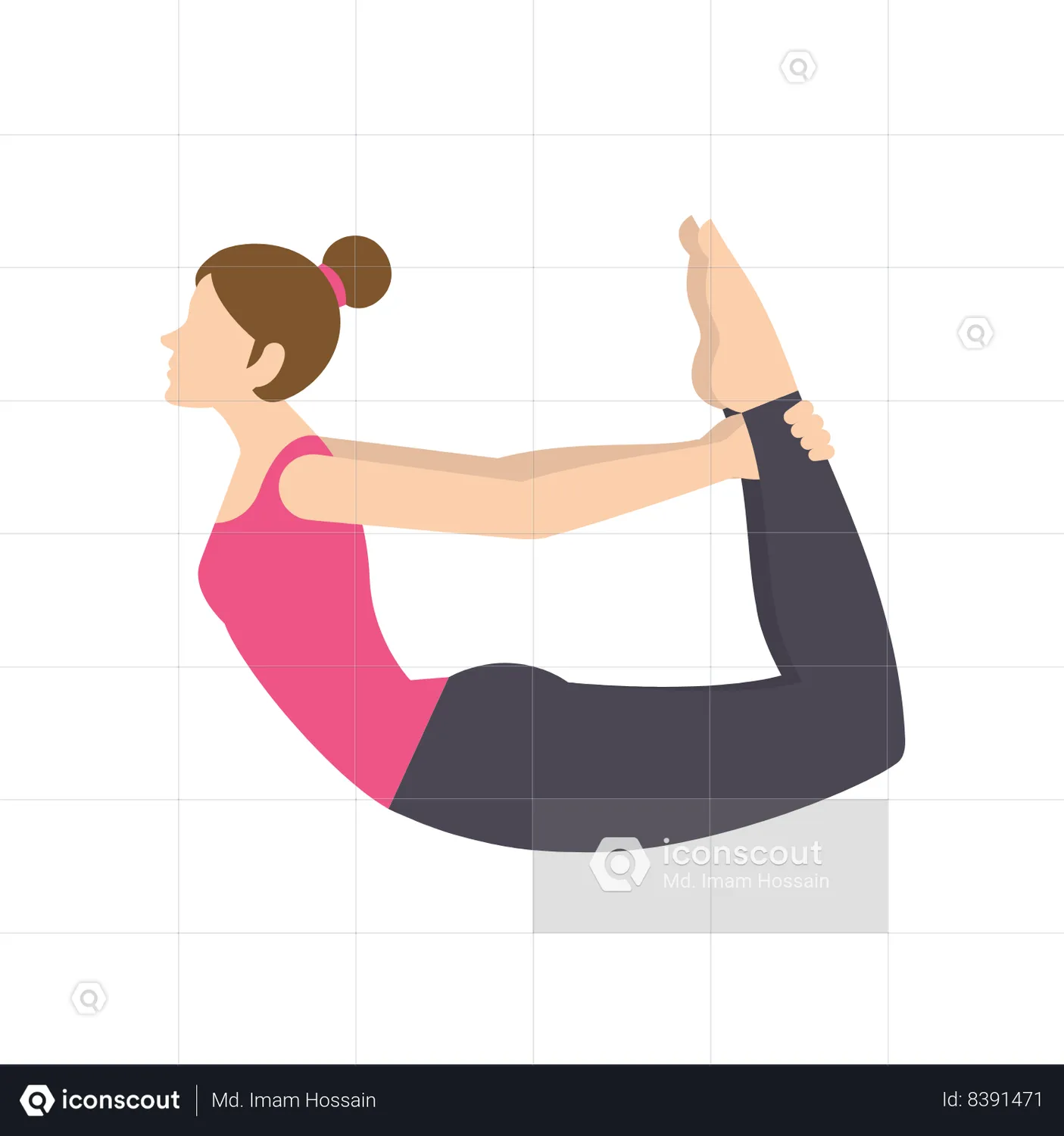 Bow Pose Animated Illustration download in JSON, LOTTIE or MP4 format