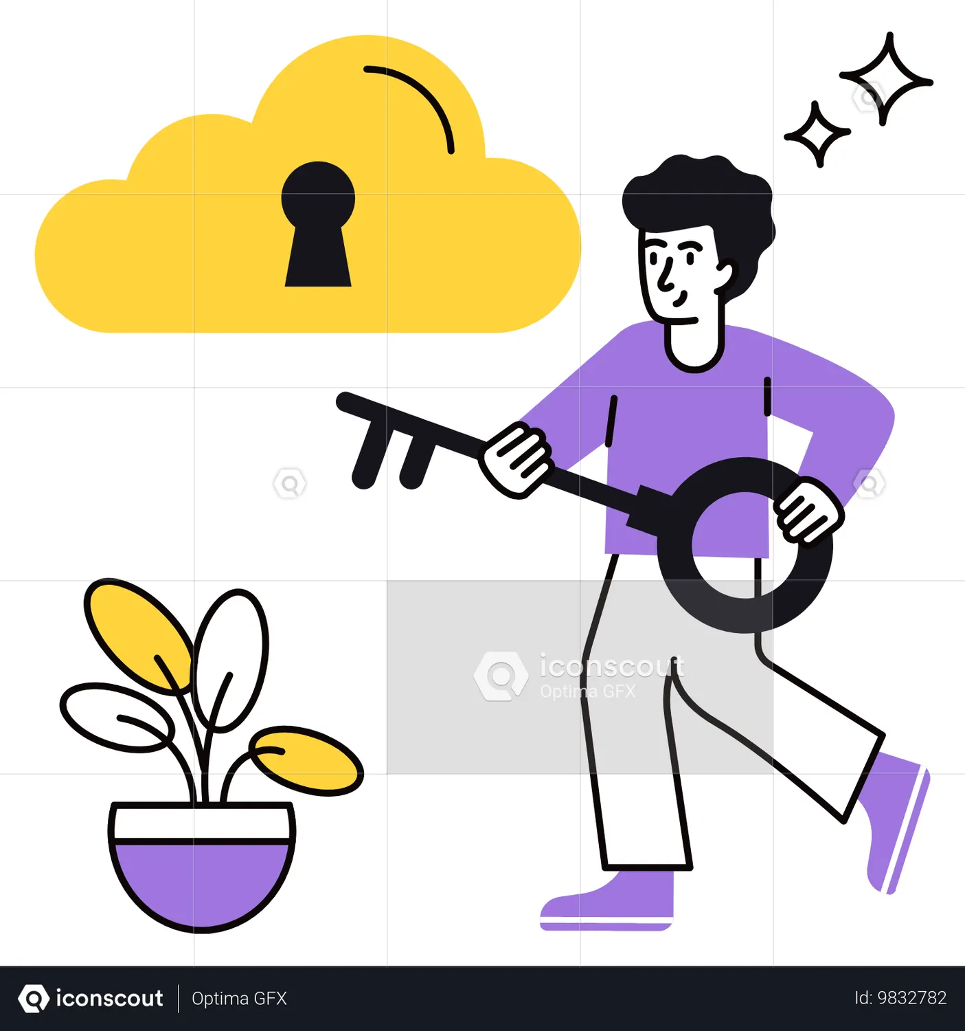 Boy Using Cloud Encryption Key Animation - Free Download Seo & Web ...