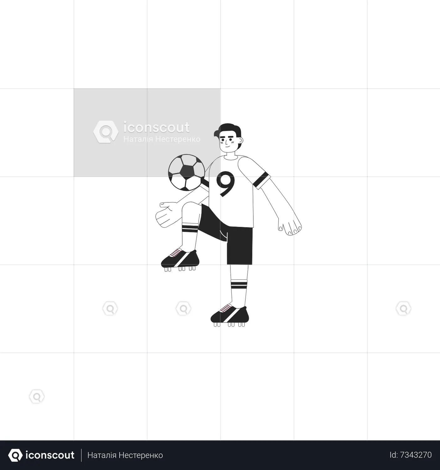Brazilian Footballer Animated Illustration download in JSON, LOTTIE or 