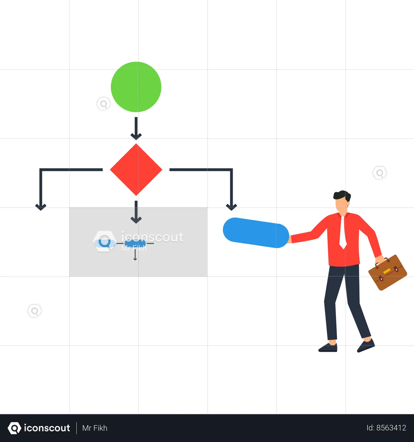 Business Flowchart Animated Illustration download in JSON, LOTTIE or ...