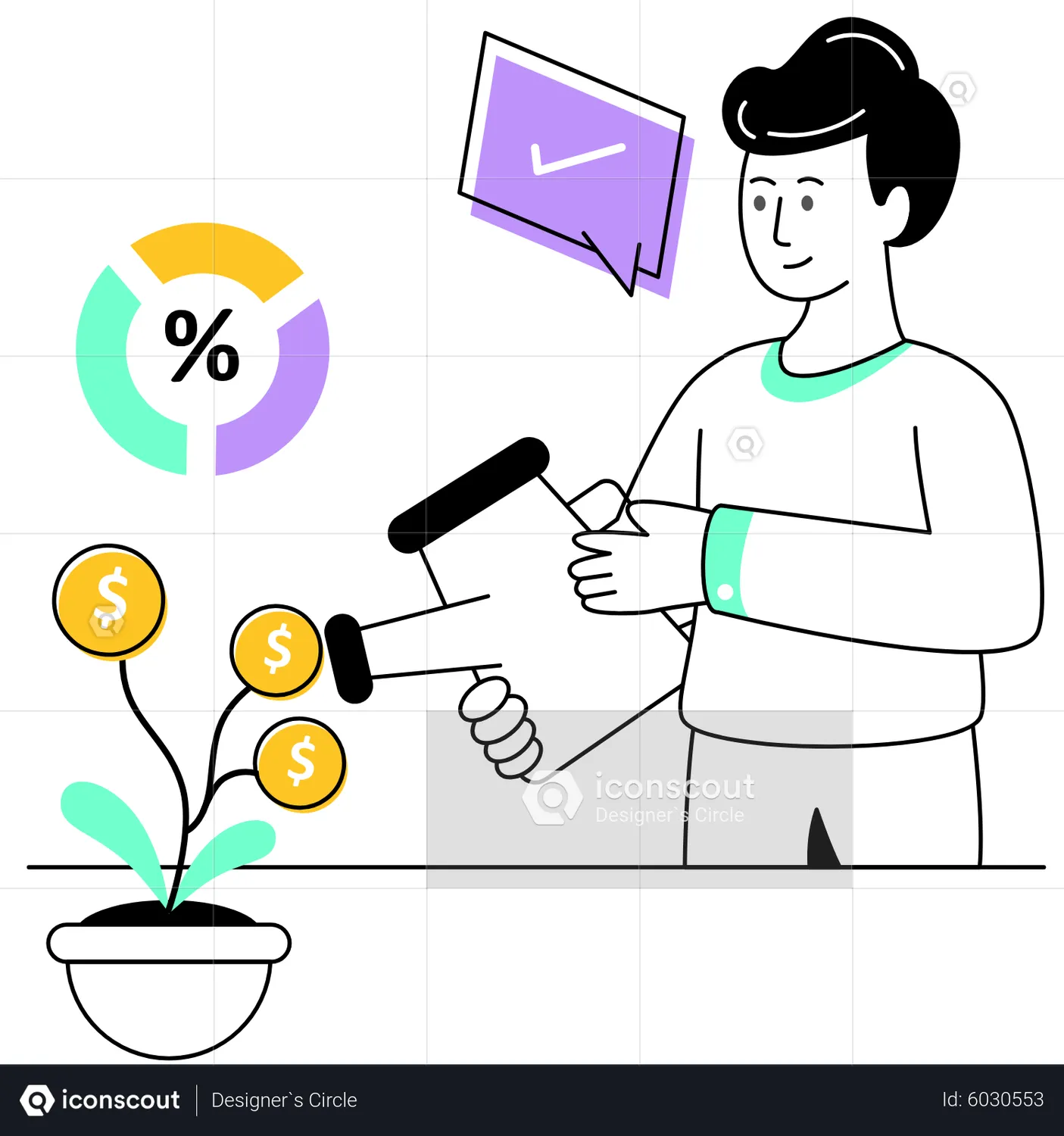 Business investment Animated Illustration download in JSON, LOTTIE or ...