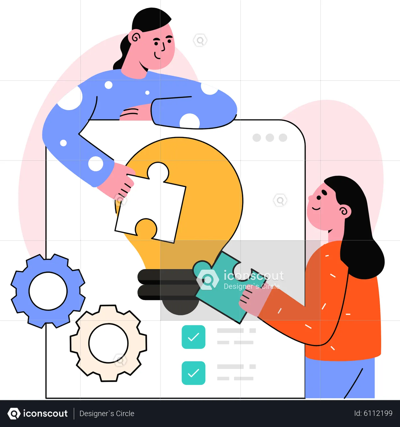 Business Problem Solving Animated Illustration download in JSON, LOTTIE ...