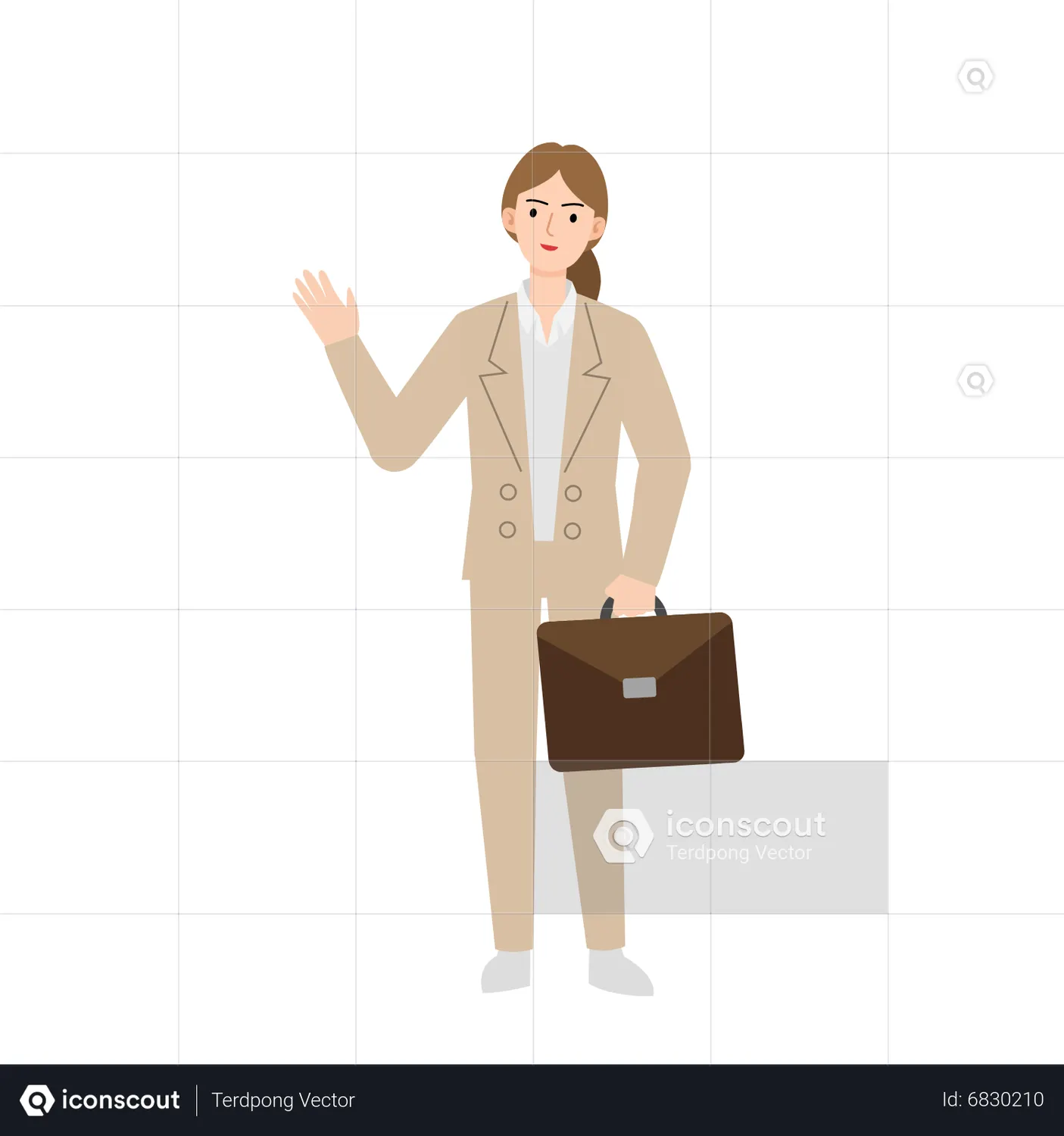 Business woman holding briefcase Animated Illustration download in JSON