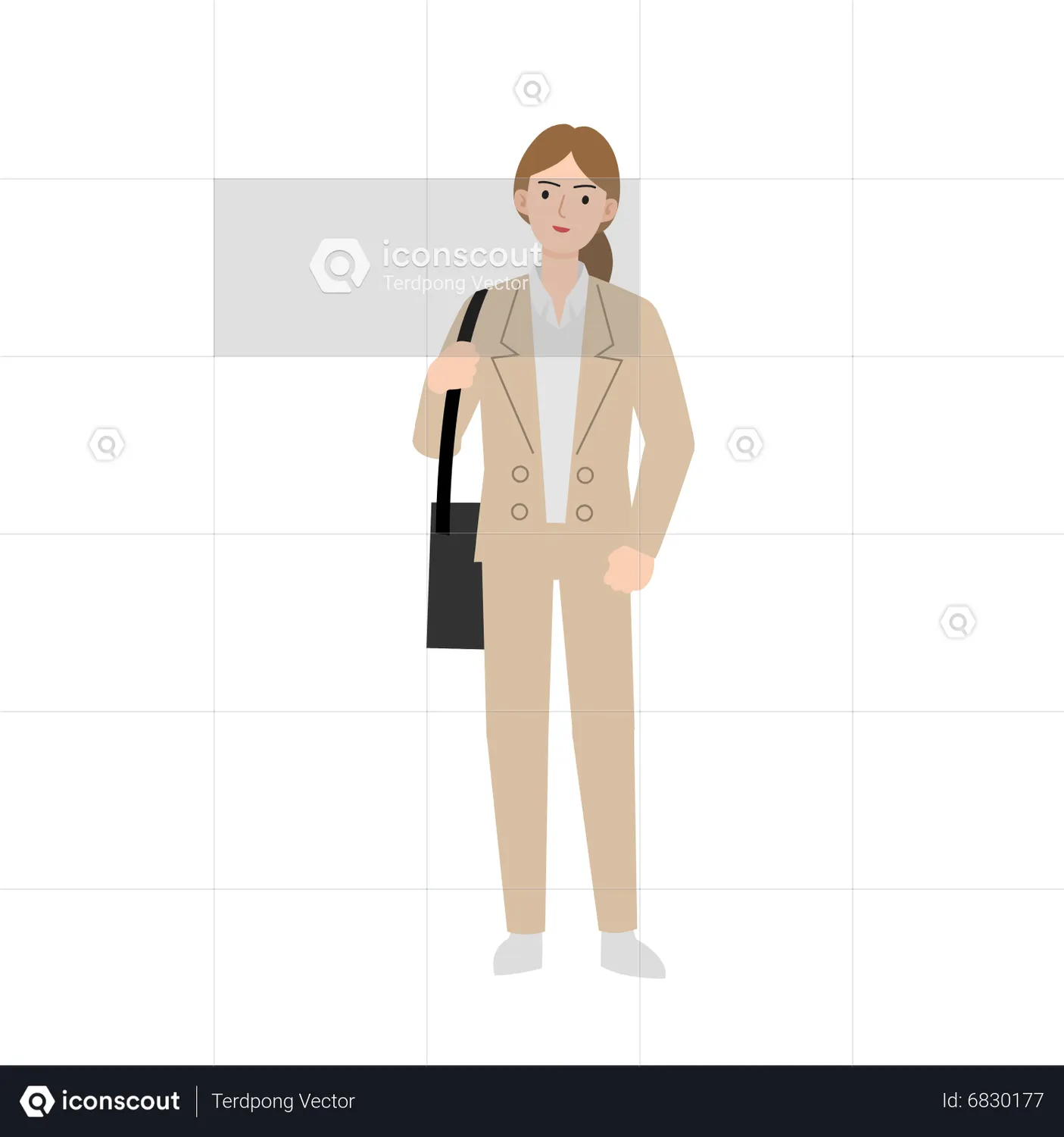 Business woman holding briefcase Animated Illustration download in JSON