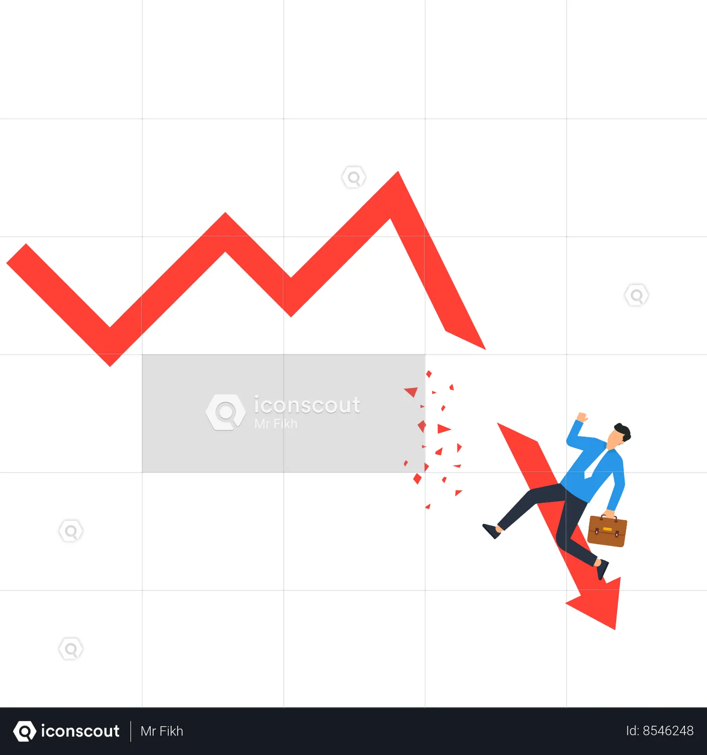 Businessman Investor Facing Loss Animated Illustration download in JSON ...