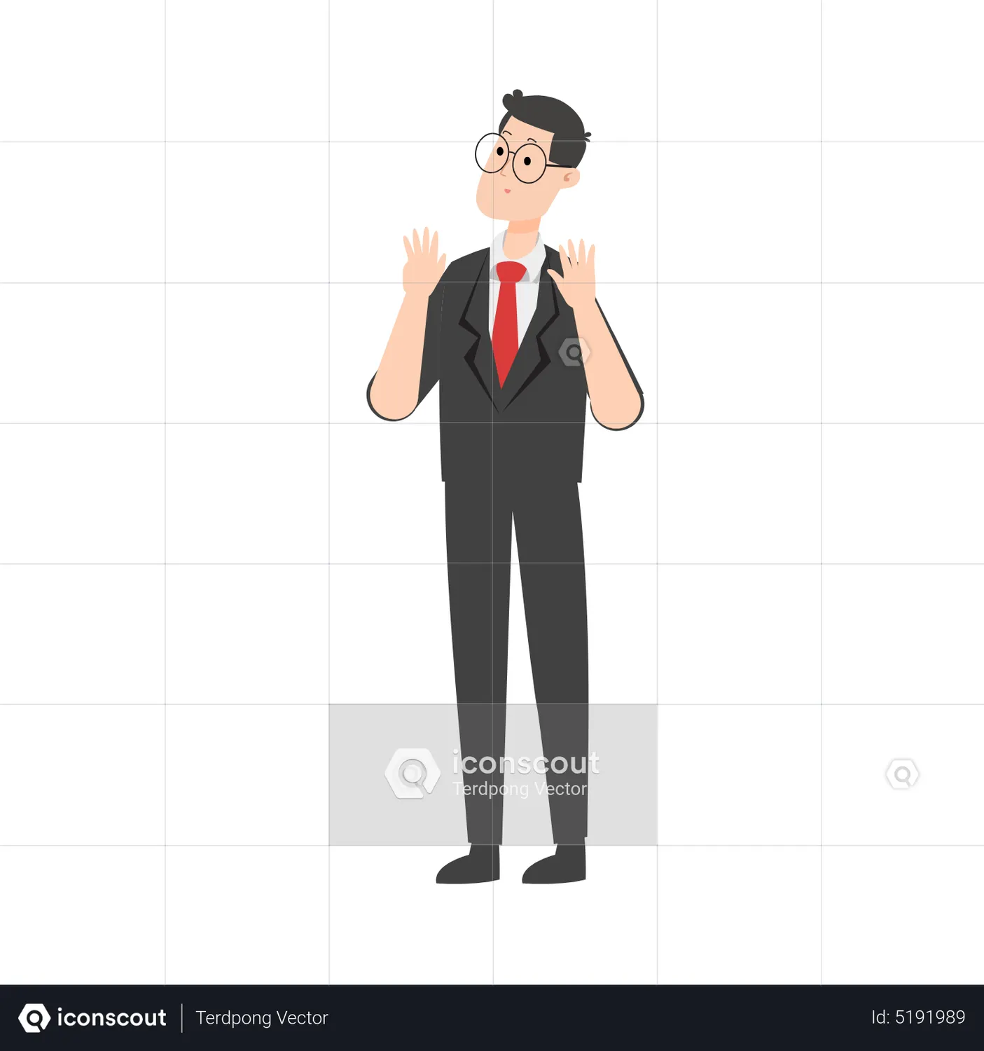Businessman with raising hand gesture Animated Illustration download in ...