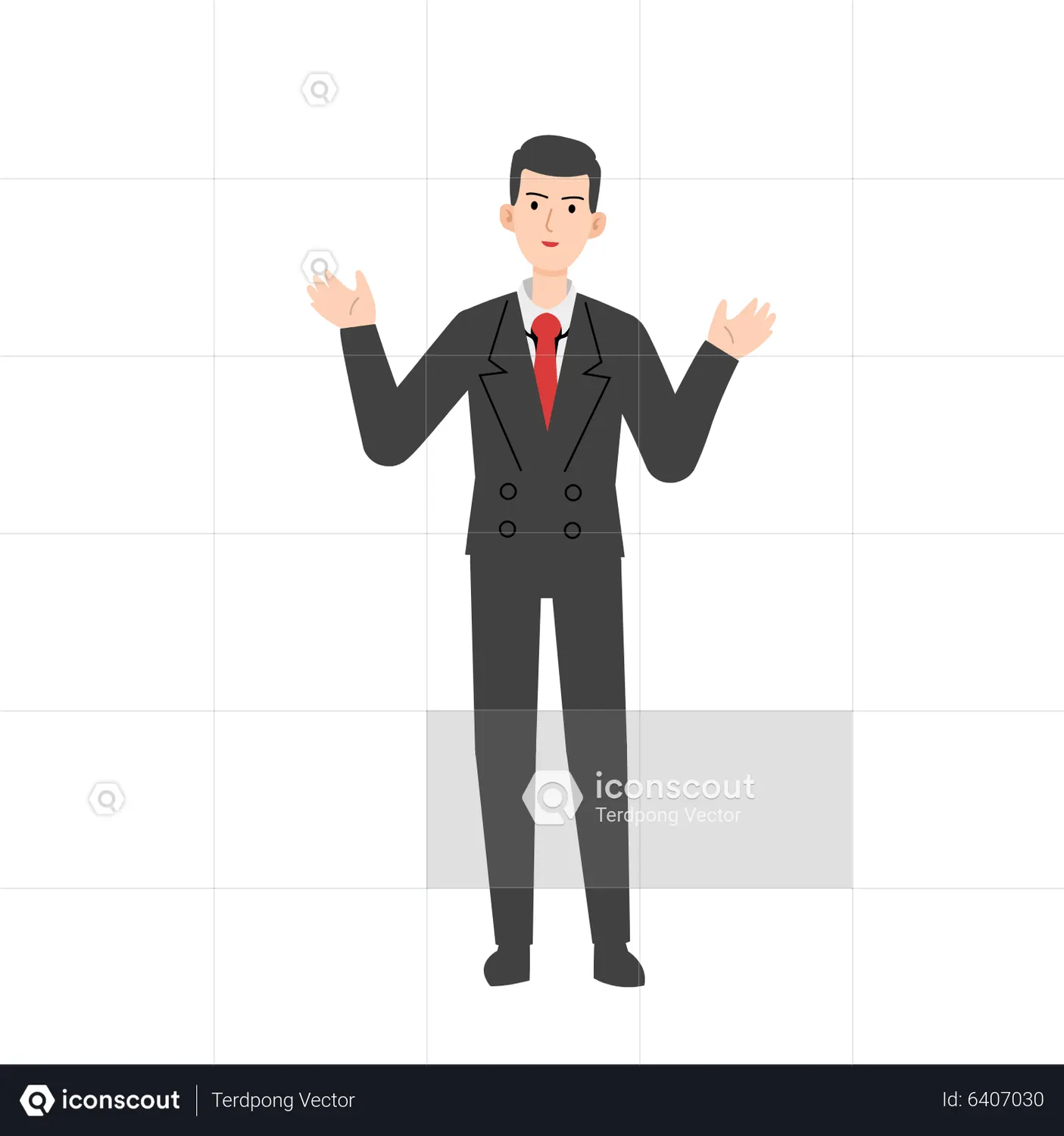 Businessman with raising hand gesture Animated Illustration download in ...