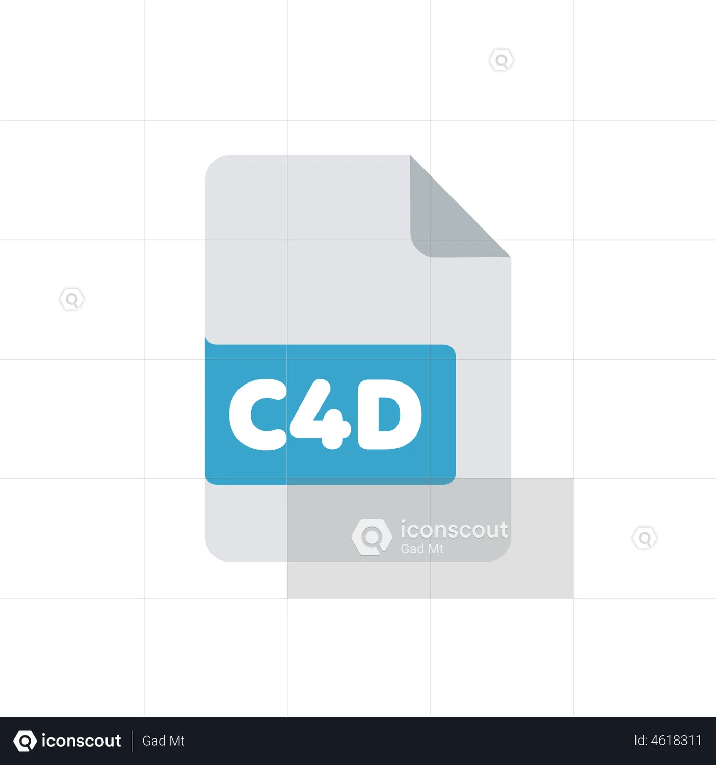 C4D File Extension Animated Icon download in JSON, LOTTIE or MP4 format