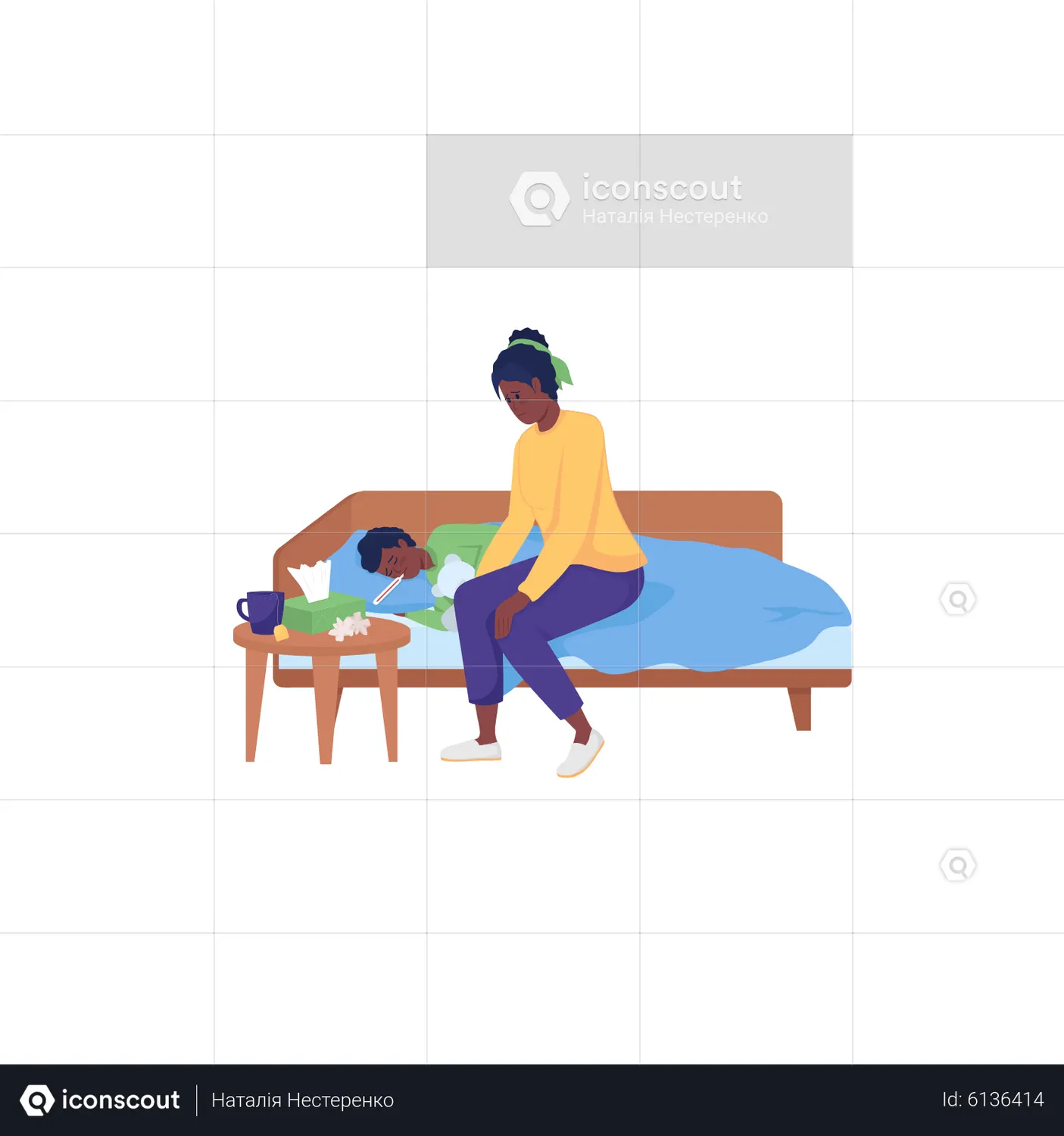 Child Laying With Disease Animation - Free Download People Animations | IconScout