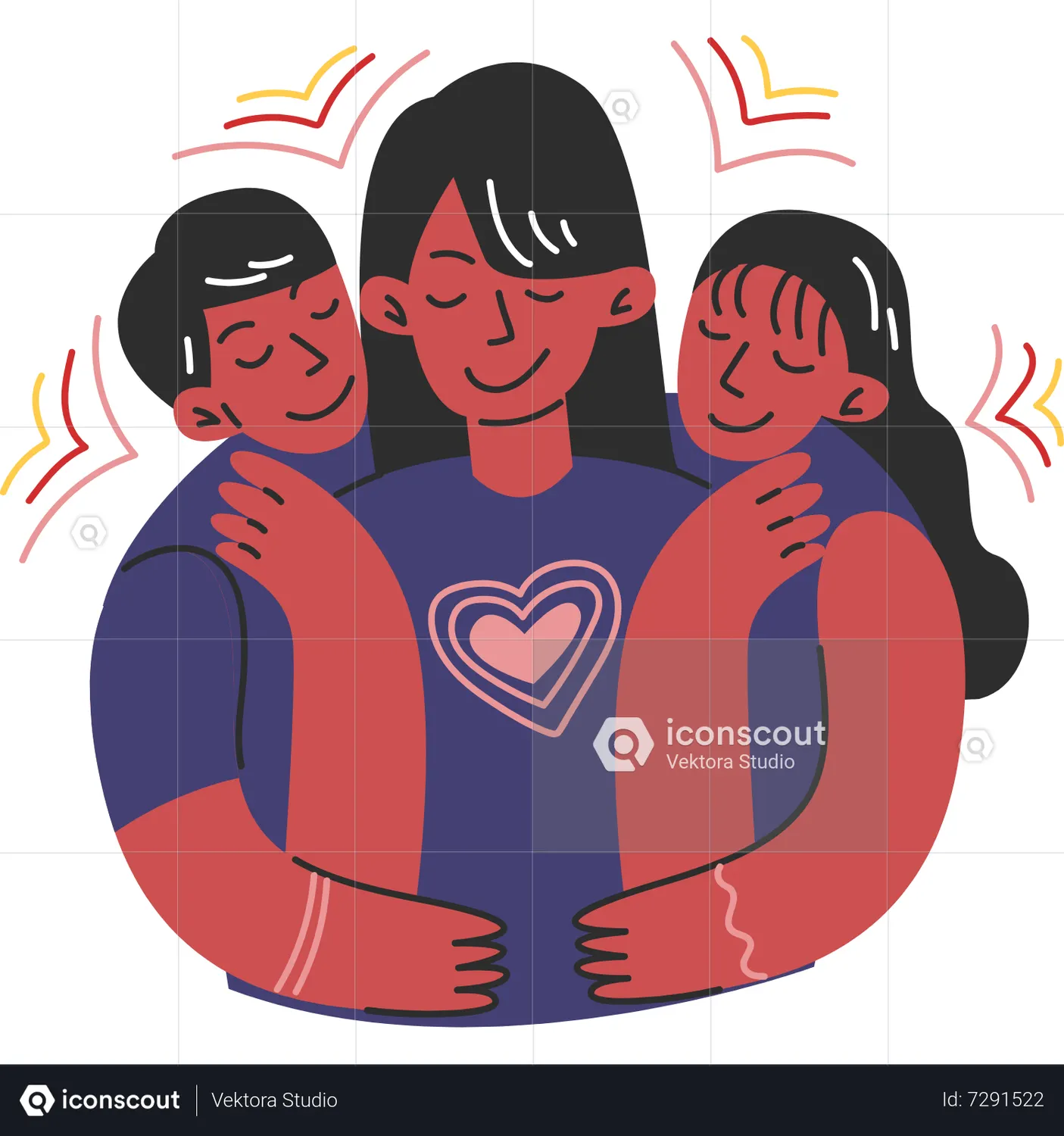 Children Hug Their Mothers Animation - Free Download Festival & Days Animations | IconScout