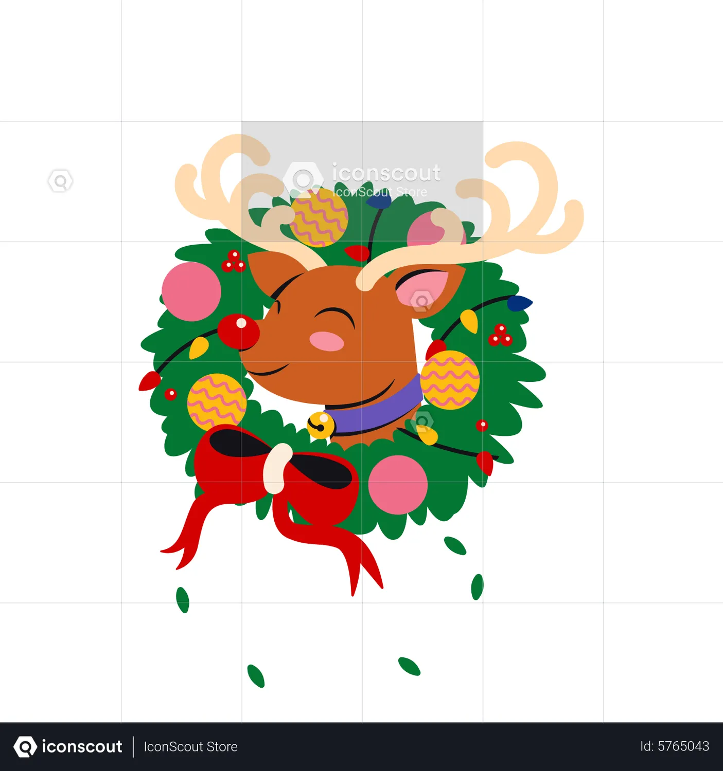 Christmas reindeer Animated Illustration download in JSON, LOTTIE or