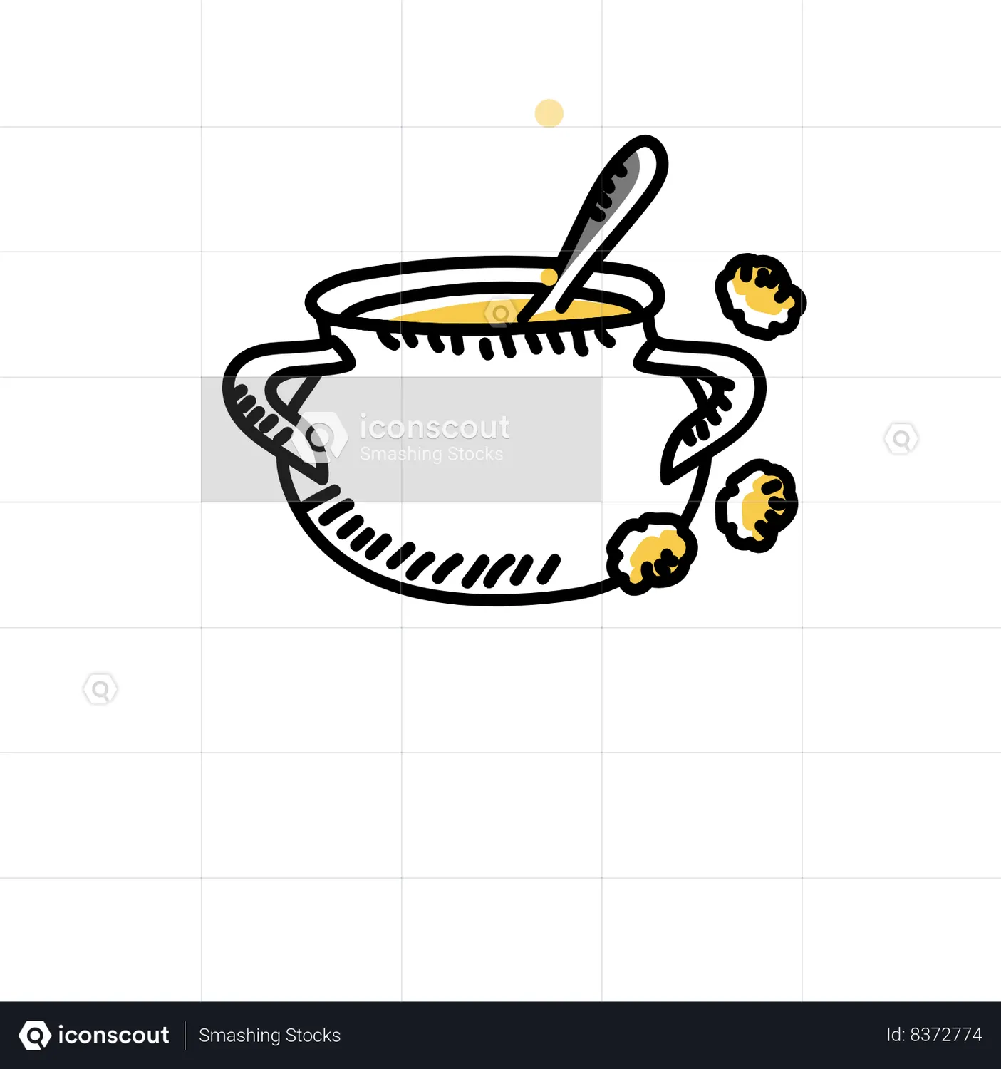 Clam chowder animated doodle icon Animated Icon download in JSON
