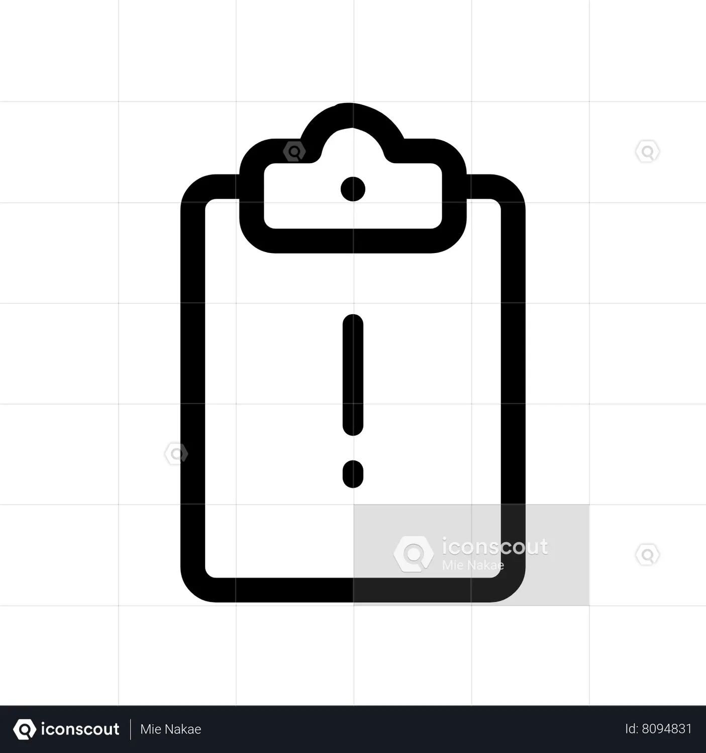 Clipboard exclamation error Animated Icon download in JSON, LOTTIE or