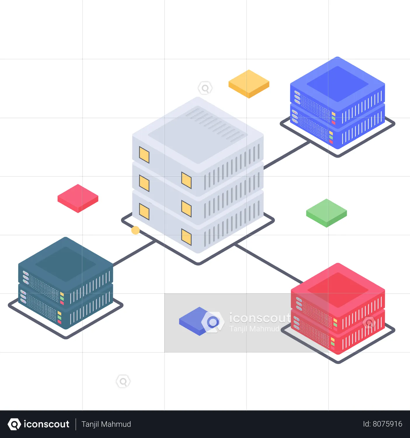Cloud Server Saas Data Processing Animated Illustration download in ...