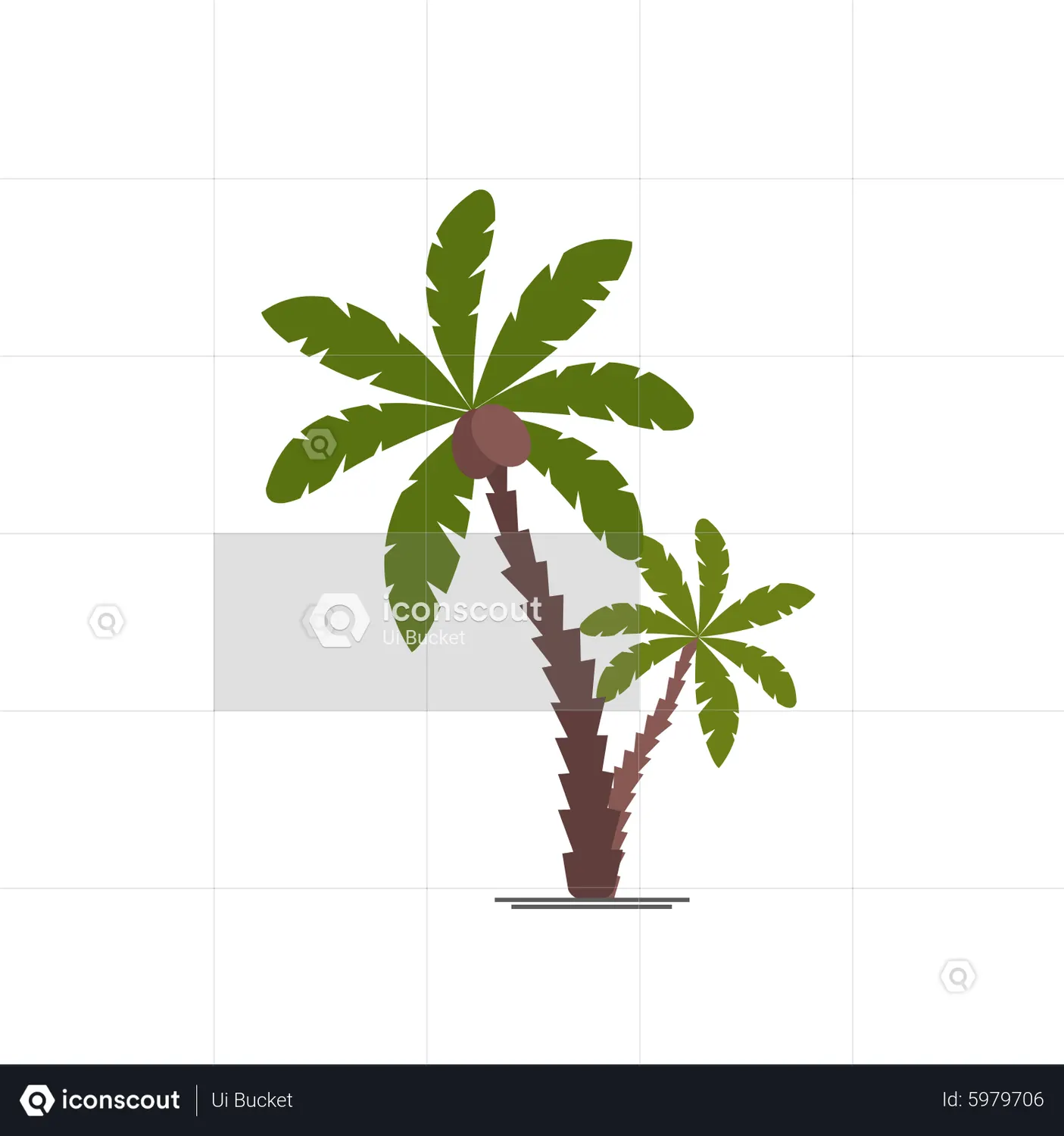 Coconut tree animated icon download in json lottie or mp4 format