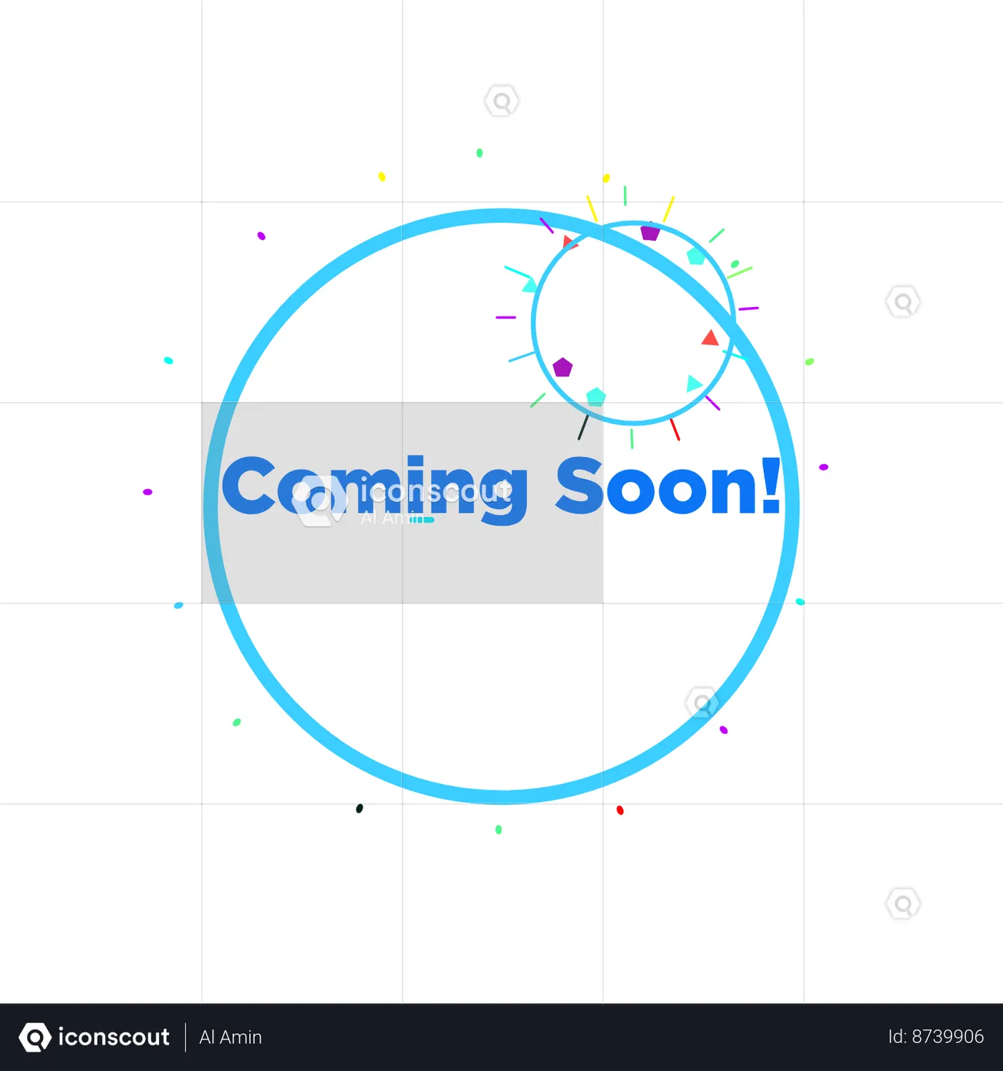 Coming Soon Animated Icon download in JSON, LOTTIE or MP4 format