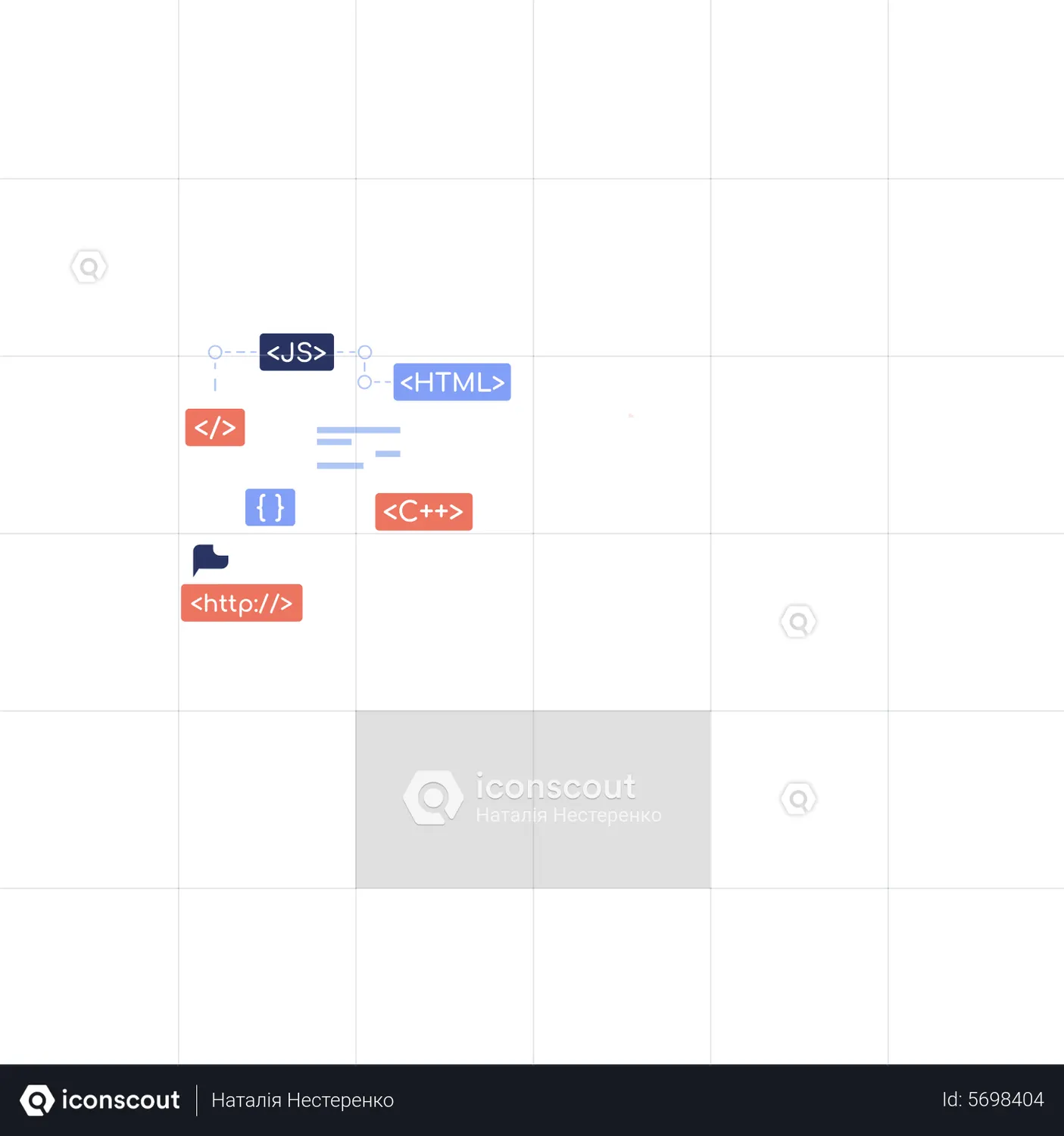 Computer language elements Animated Illustration download in JSON ...