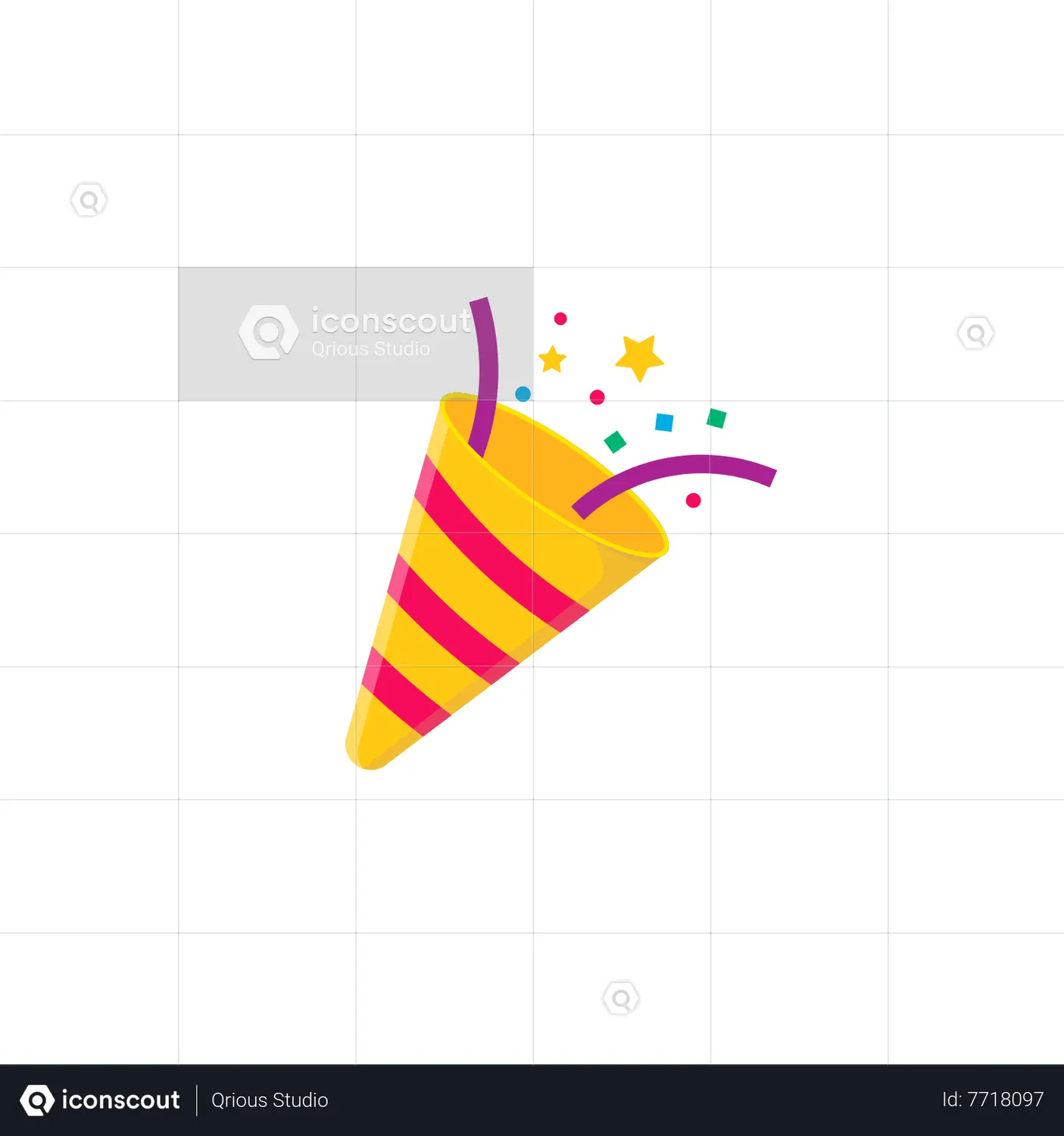 Confetti Emoji Animated Icon download in JSON, LOTTIE or MP4 format