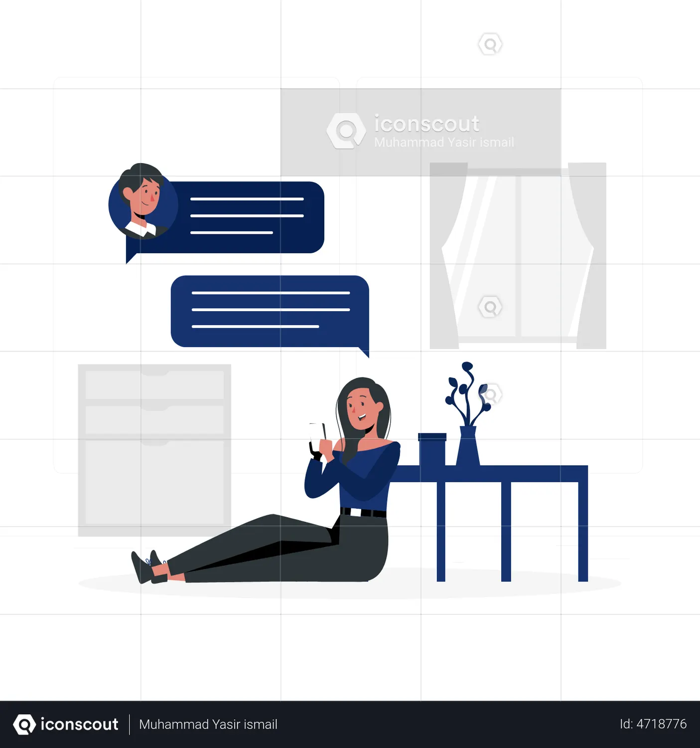 Couple Chat Online Lottie Animation - Free Download Network & Communication Lottie Animations | IconScout
