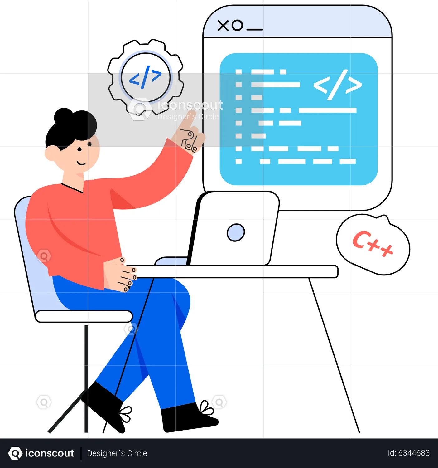 Custom Coding Animated Illustration download in JSON, LOTTIE or MP4 format