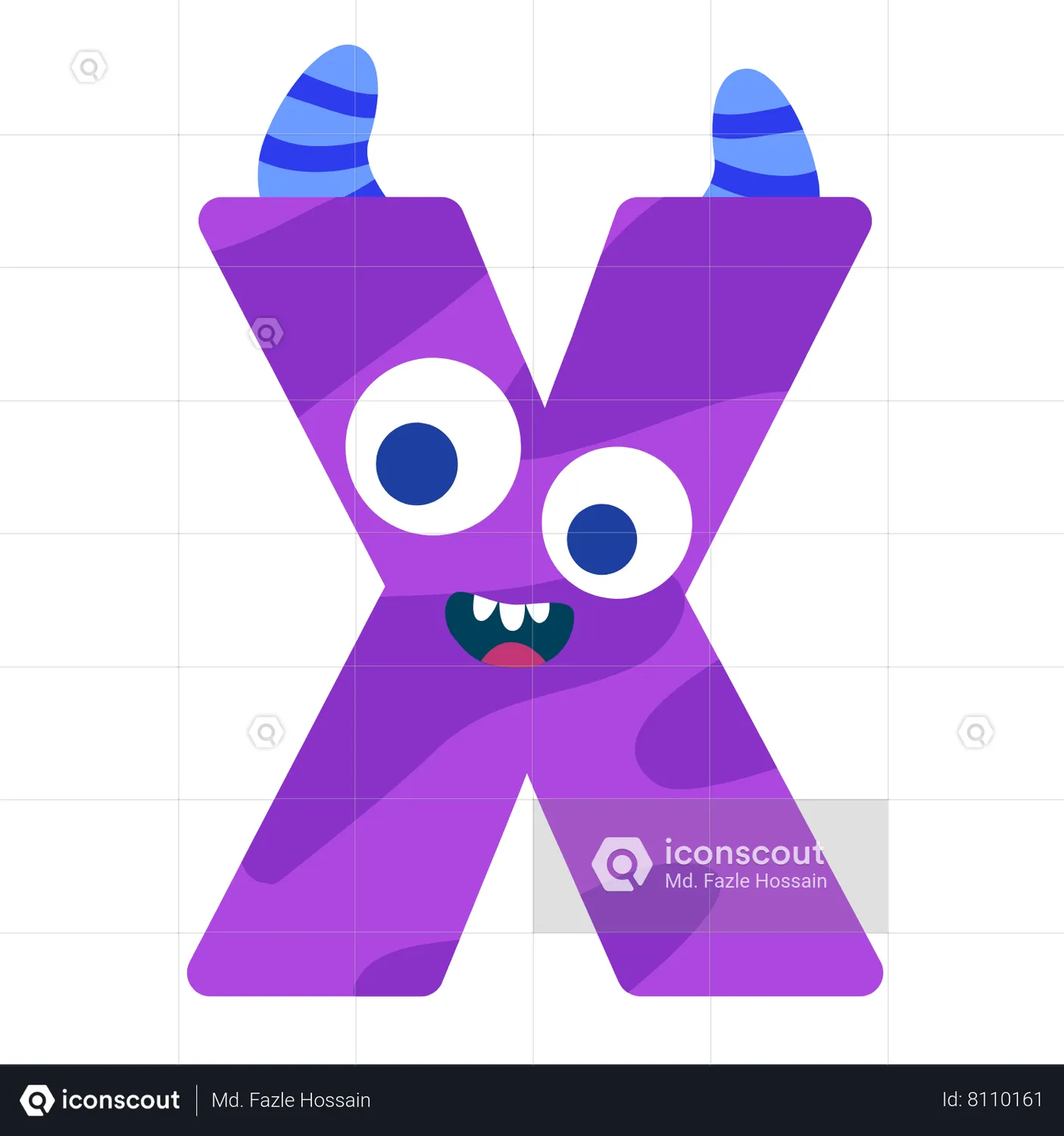 Cute Monster Alphabet X Animated Icon - Free Download Sign & Symbols ...