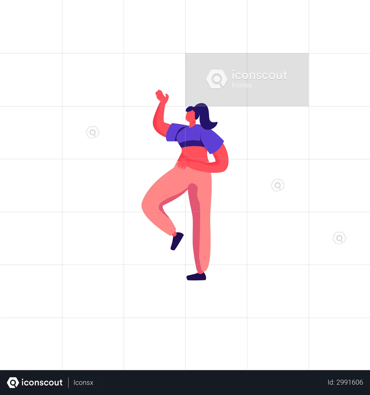 Dancing Woman Animated Icon download in JSON, LOTTIE or MP4 format