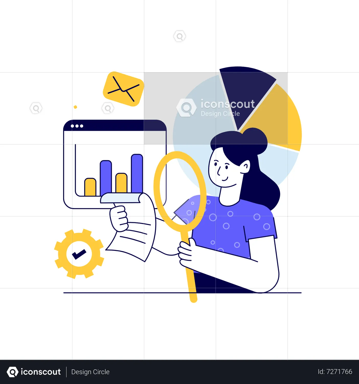Data Analytics Report Animated Illustration download in JSON, LOTTIE or ...